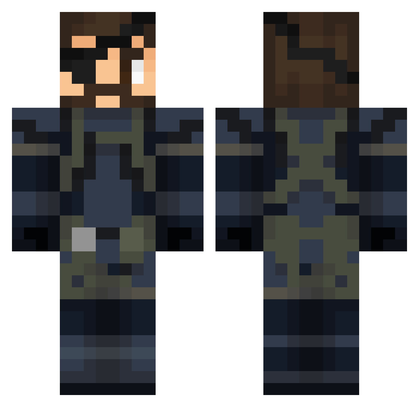 dasm0s Minecraft skin, front and back view