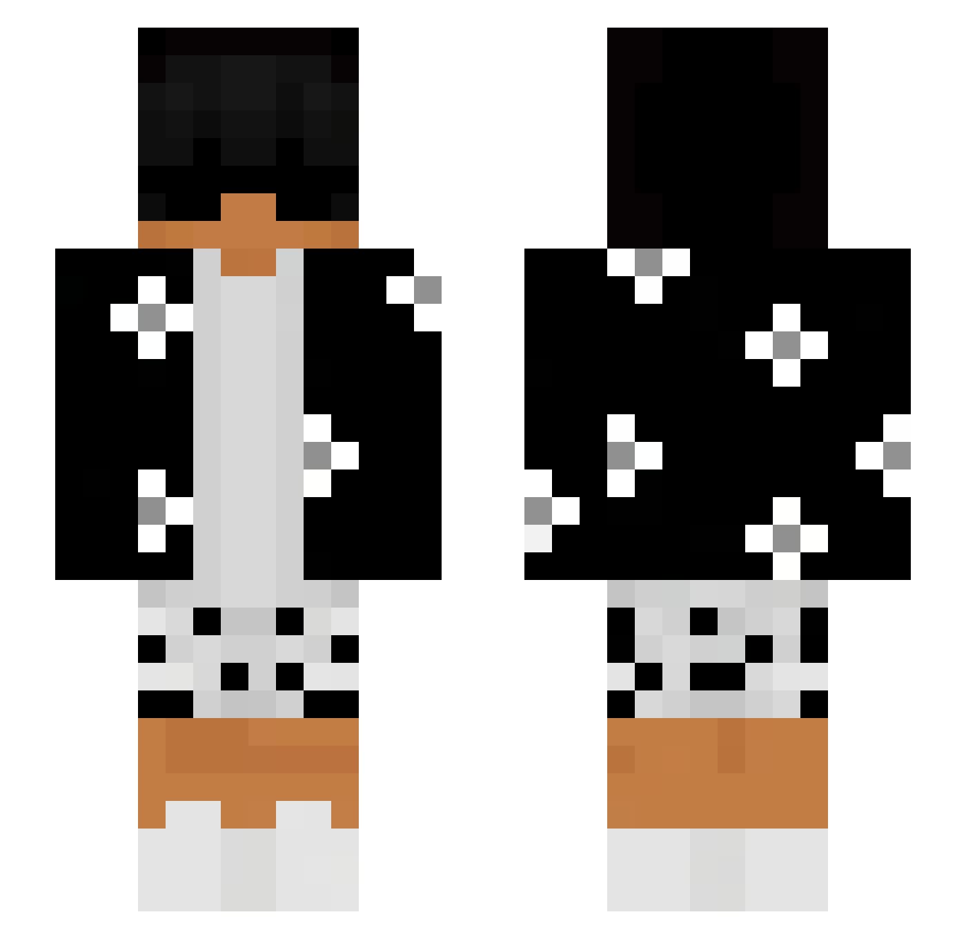 b1nofps Minecraft skin, front and back view