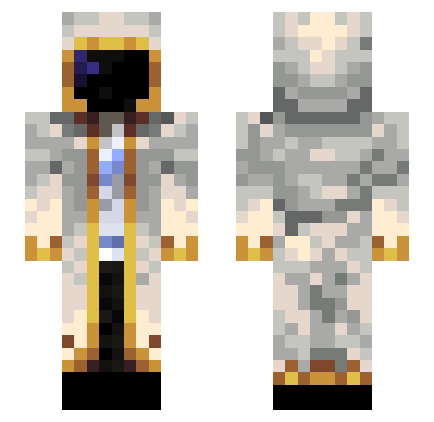 redeys Minecraft skin, front and back view