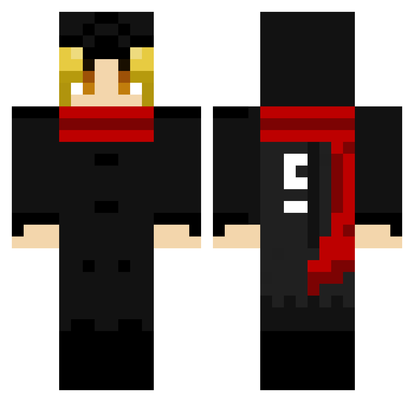 Vladzila Minecraft skin, front and back view