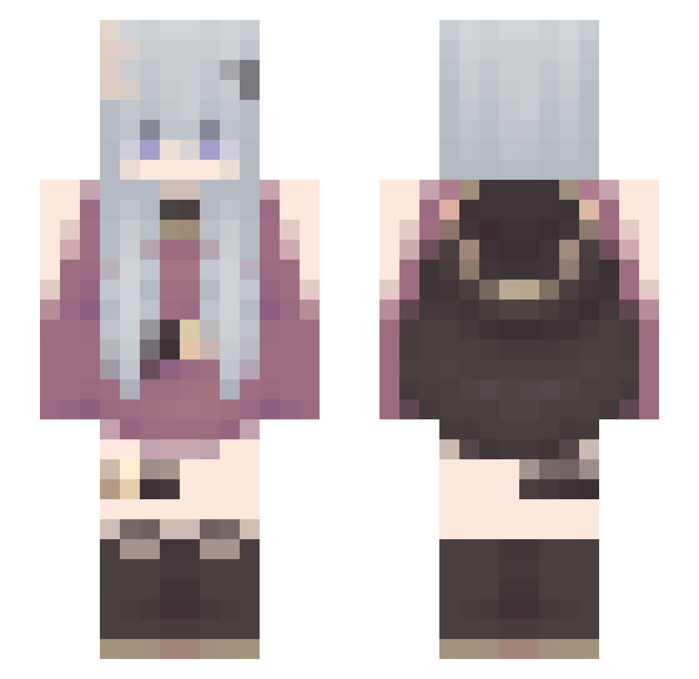 takatoookami Minecraft skin, front and back view