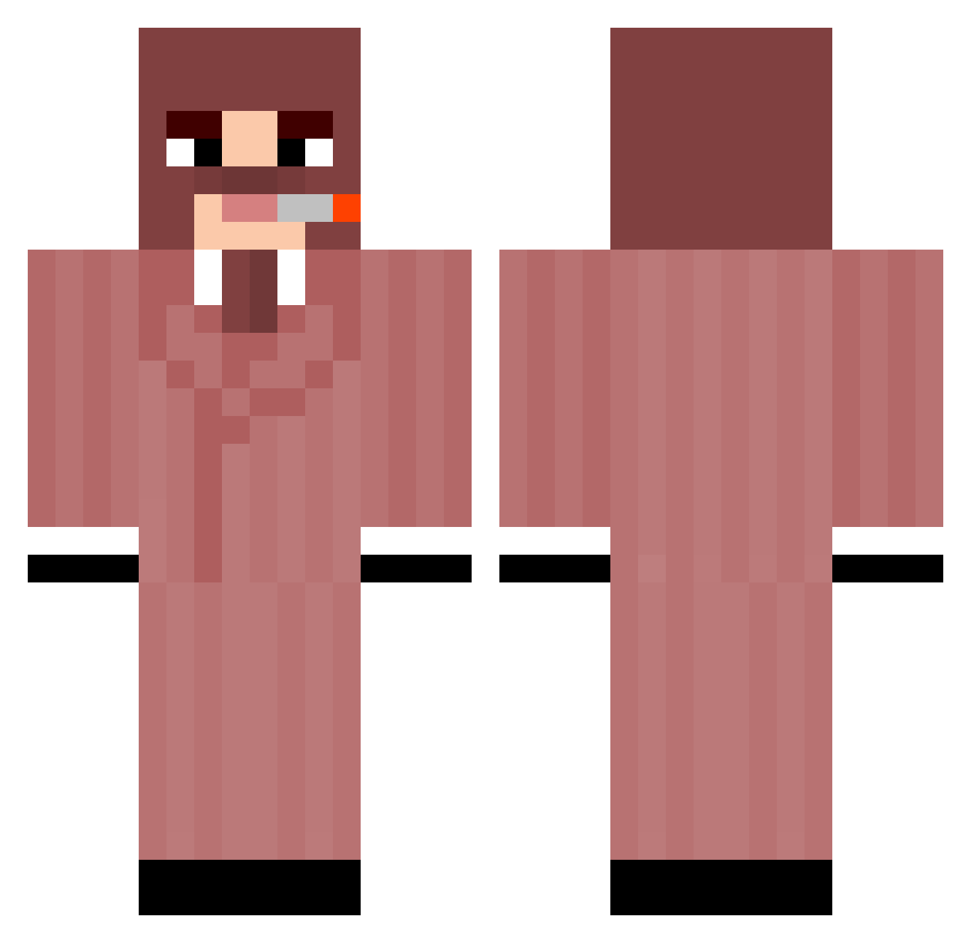 cassette Minecraft skin, front and back view