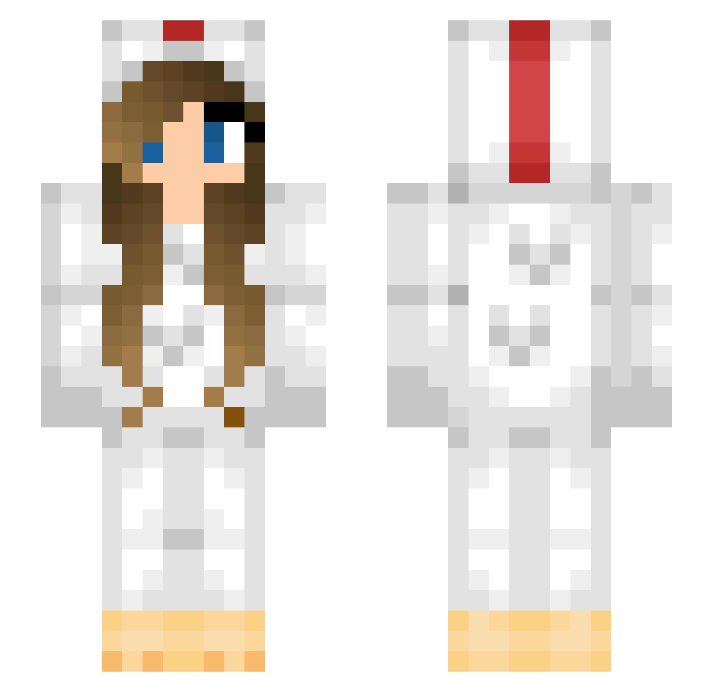 FaxYT Minecraft skin, front and back view