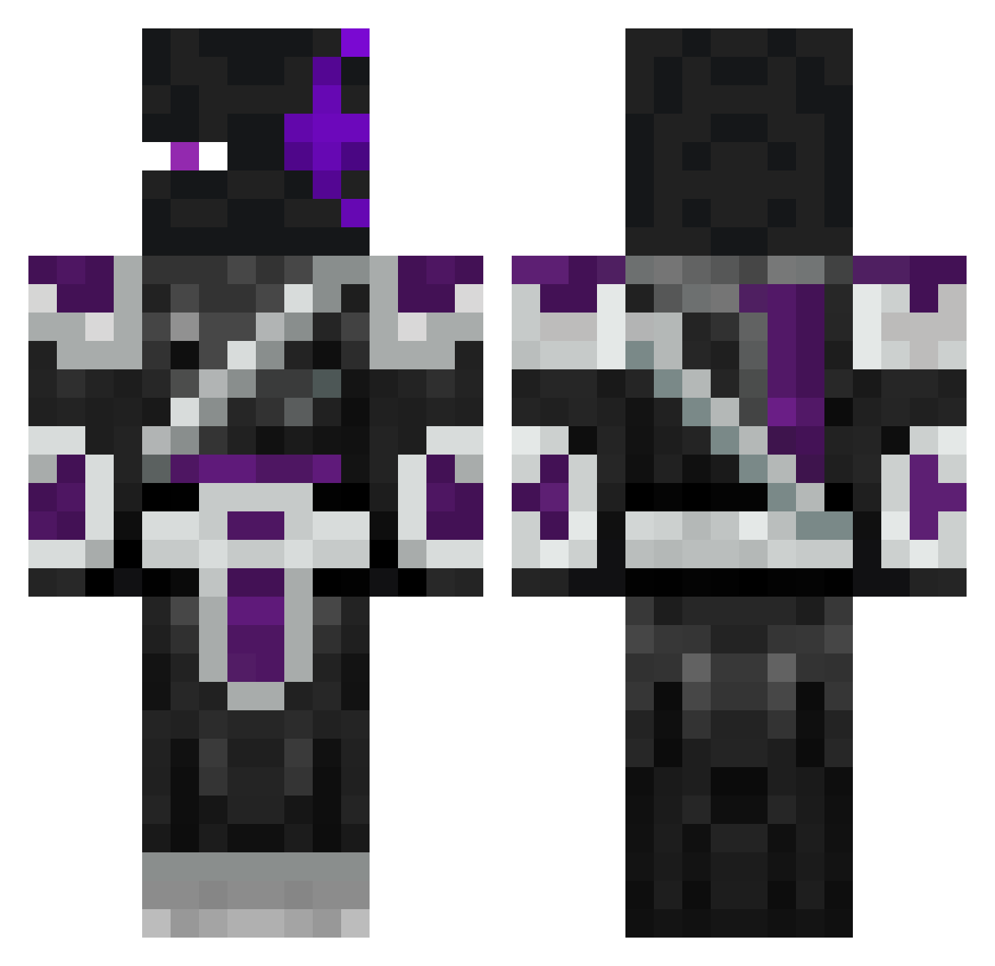 Wiatrak Minecraft skin, front and back view