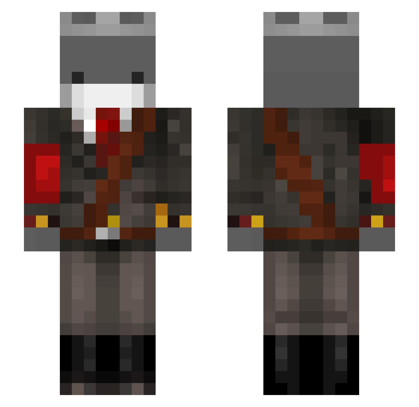xIItalig Minecraft skin, front and back view