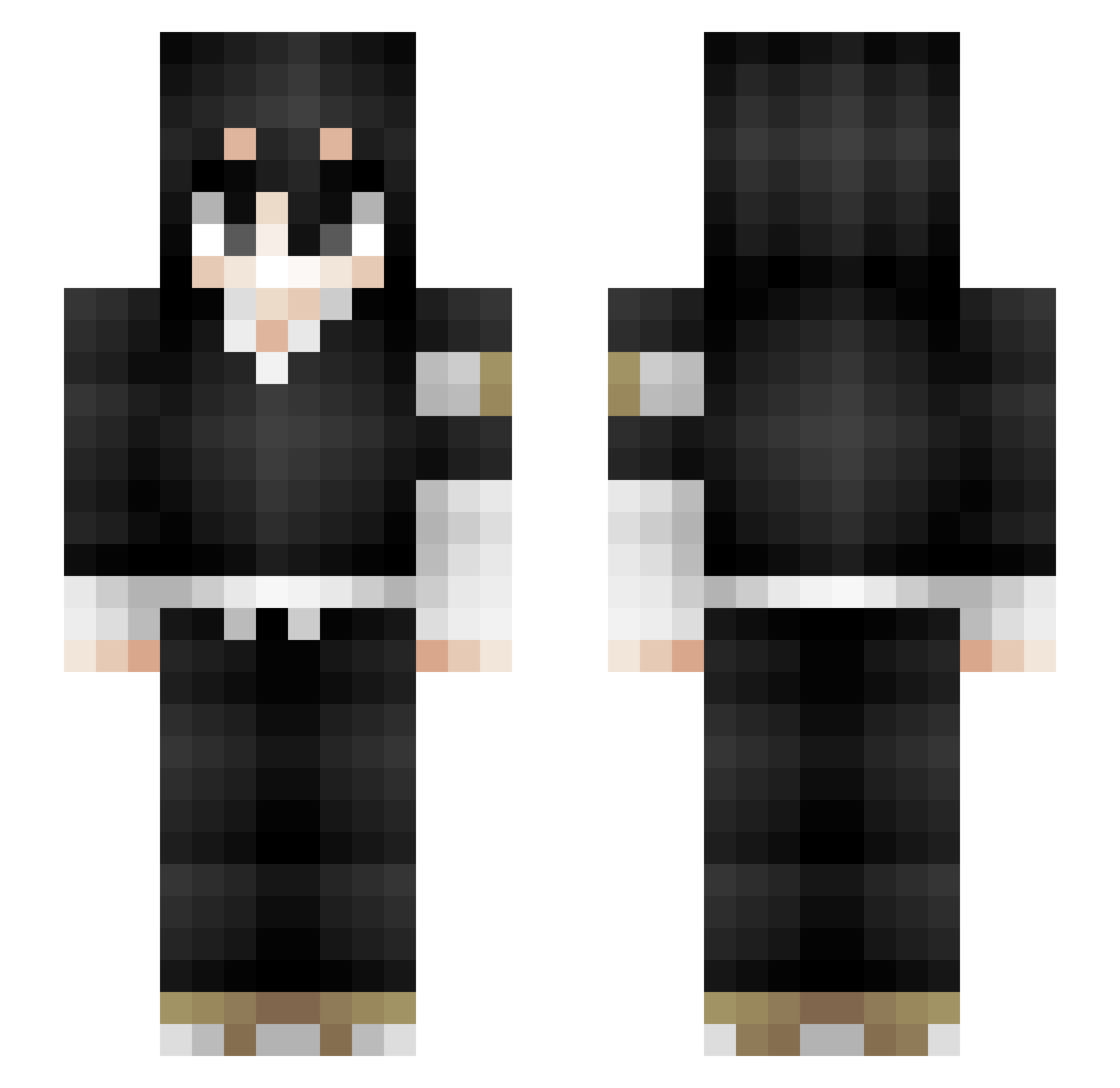 stealthrapt0r Minecraft skin, front and back view