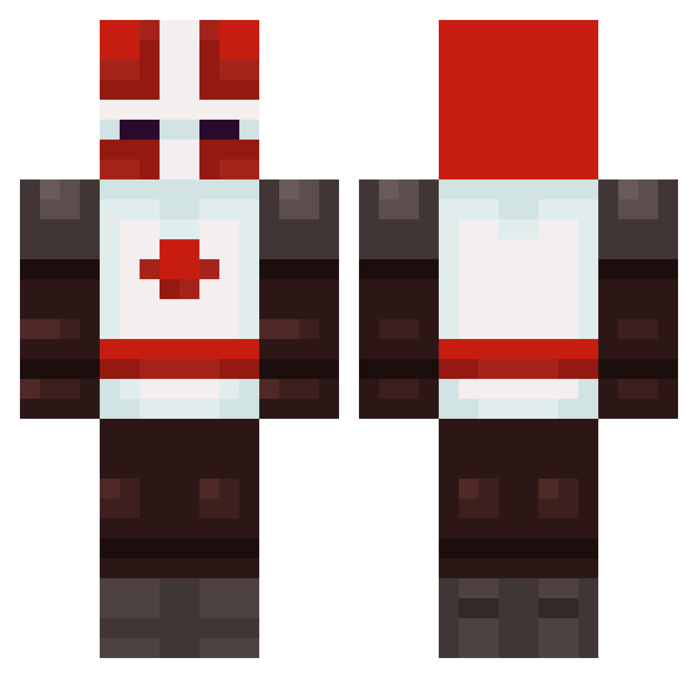 DeeDeeBeast Minecraft skin, front and back view