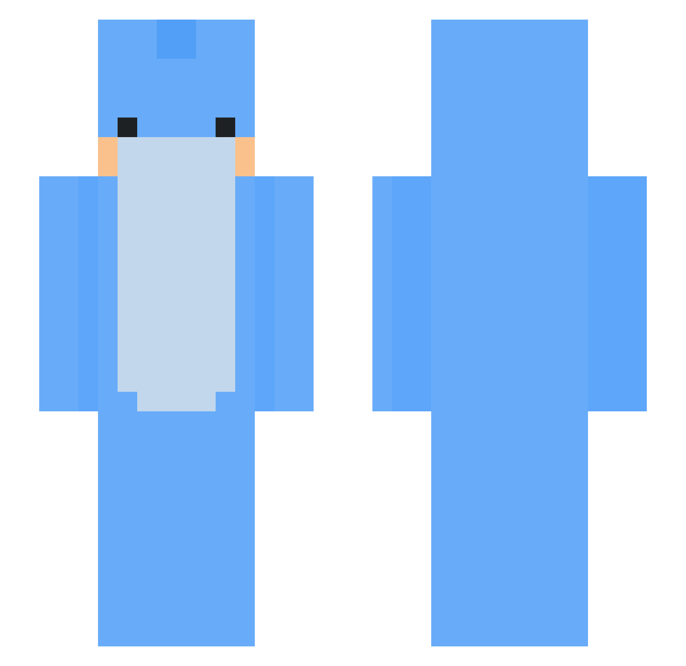 pofusoup Minecraft skin, front and back view