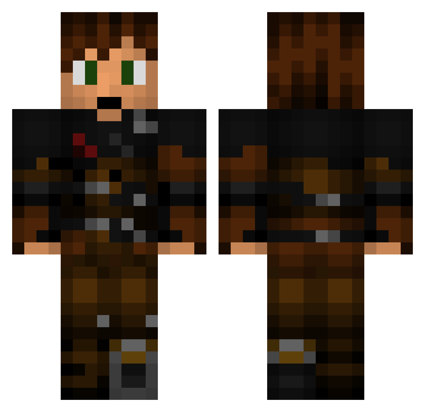 Mouquetteuh Minecraft skin, front and back view