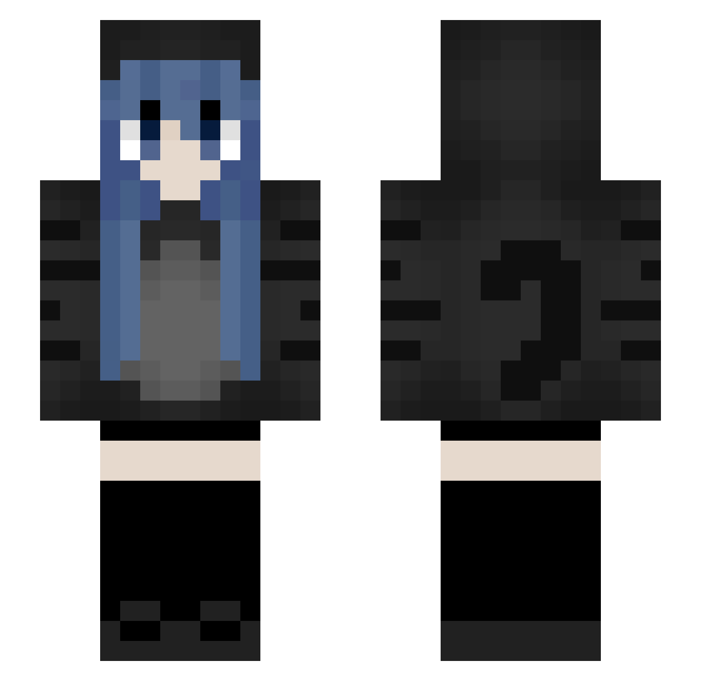 MilanesaWatona Minecraft skin, front and back view