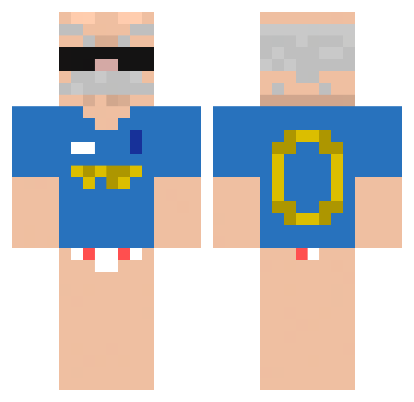 Peter_Wilhelm Minecraft skin, front and back view