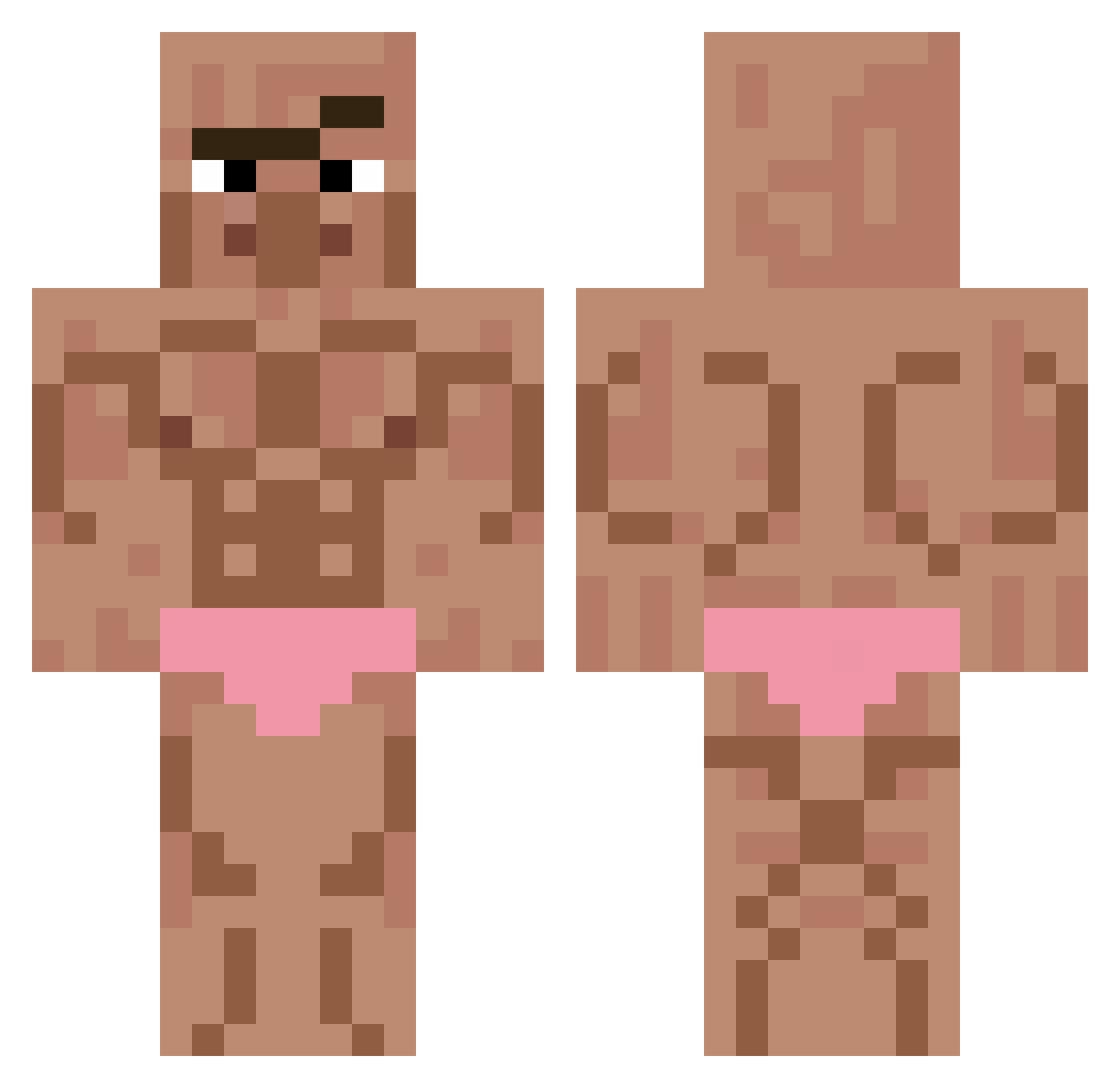 Rukias Minecraft skin, front and back view