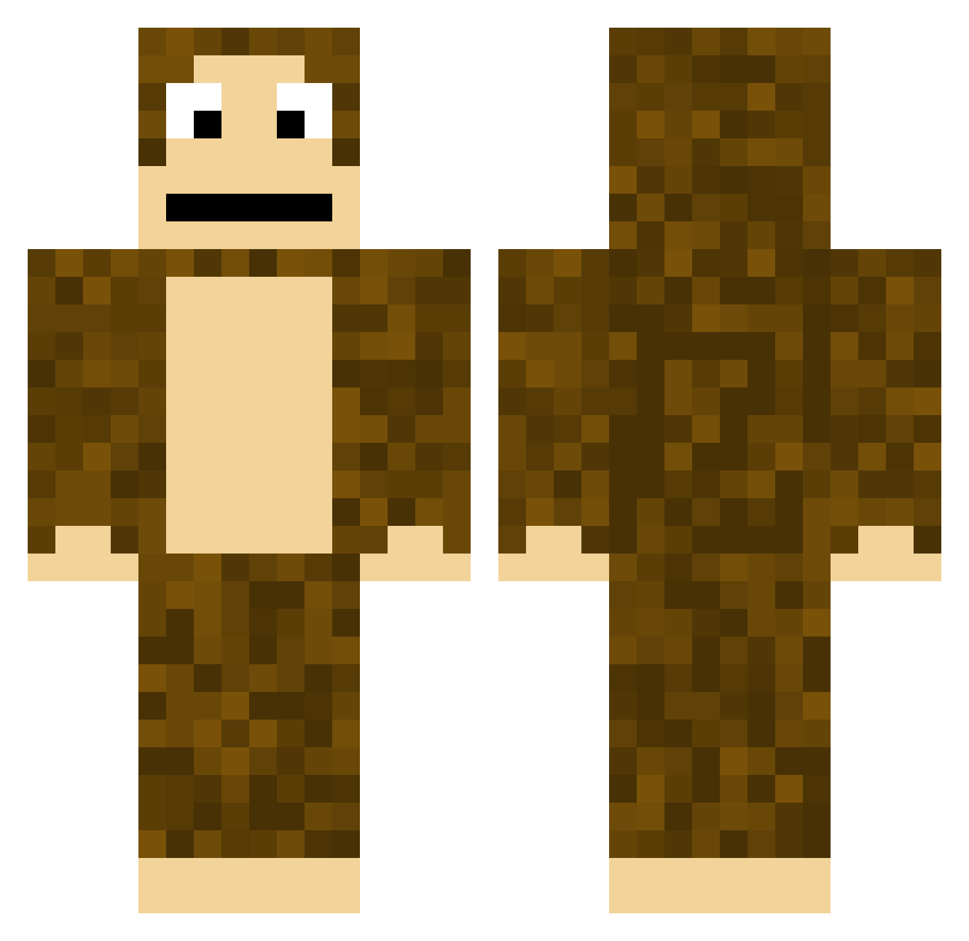 SlyWeirdo21 Minecraft skin, front and back view
