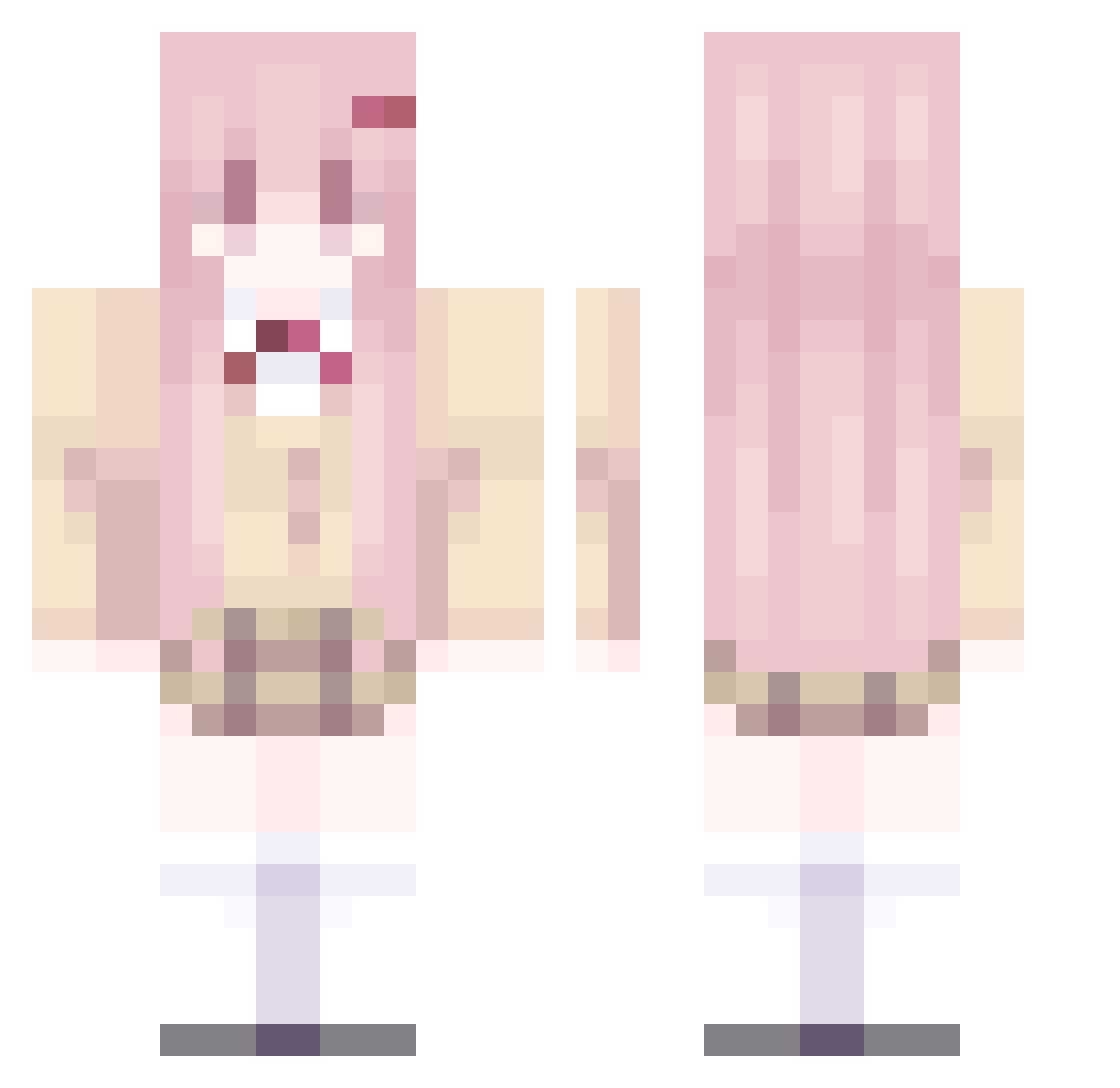 SereneSkylar Minecraft skin, front and back view