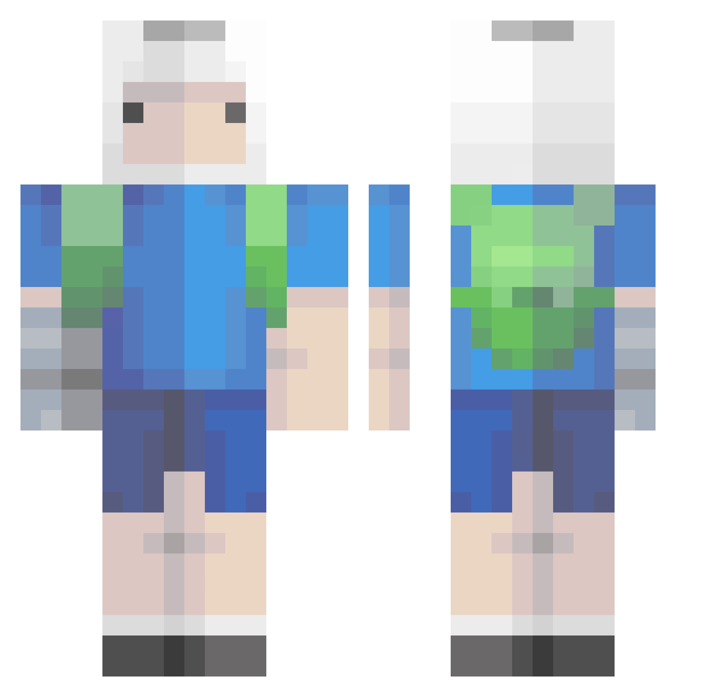 Hesther Minecraft skin, front and back view