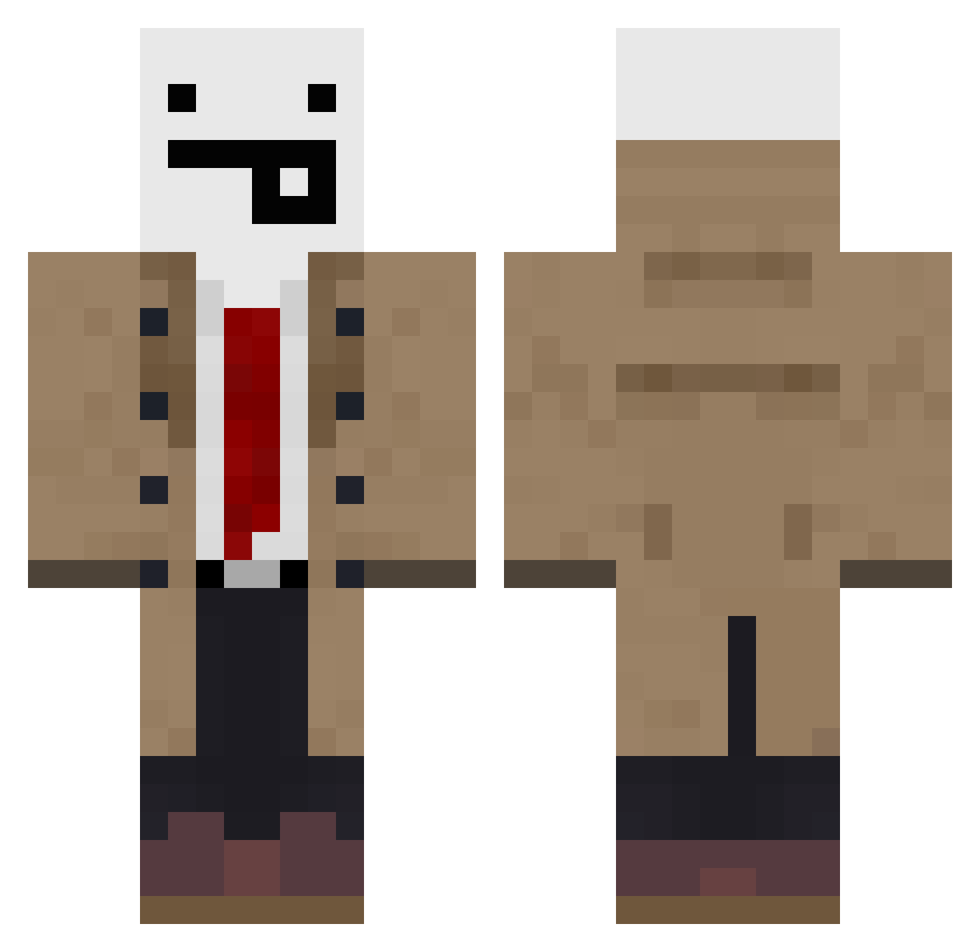 xCrako Minecraft skin, front and back view