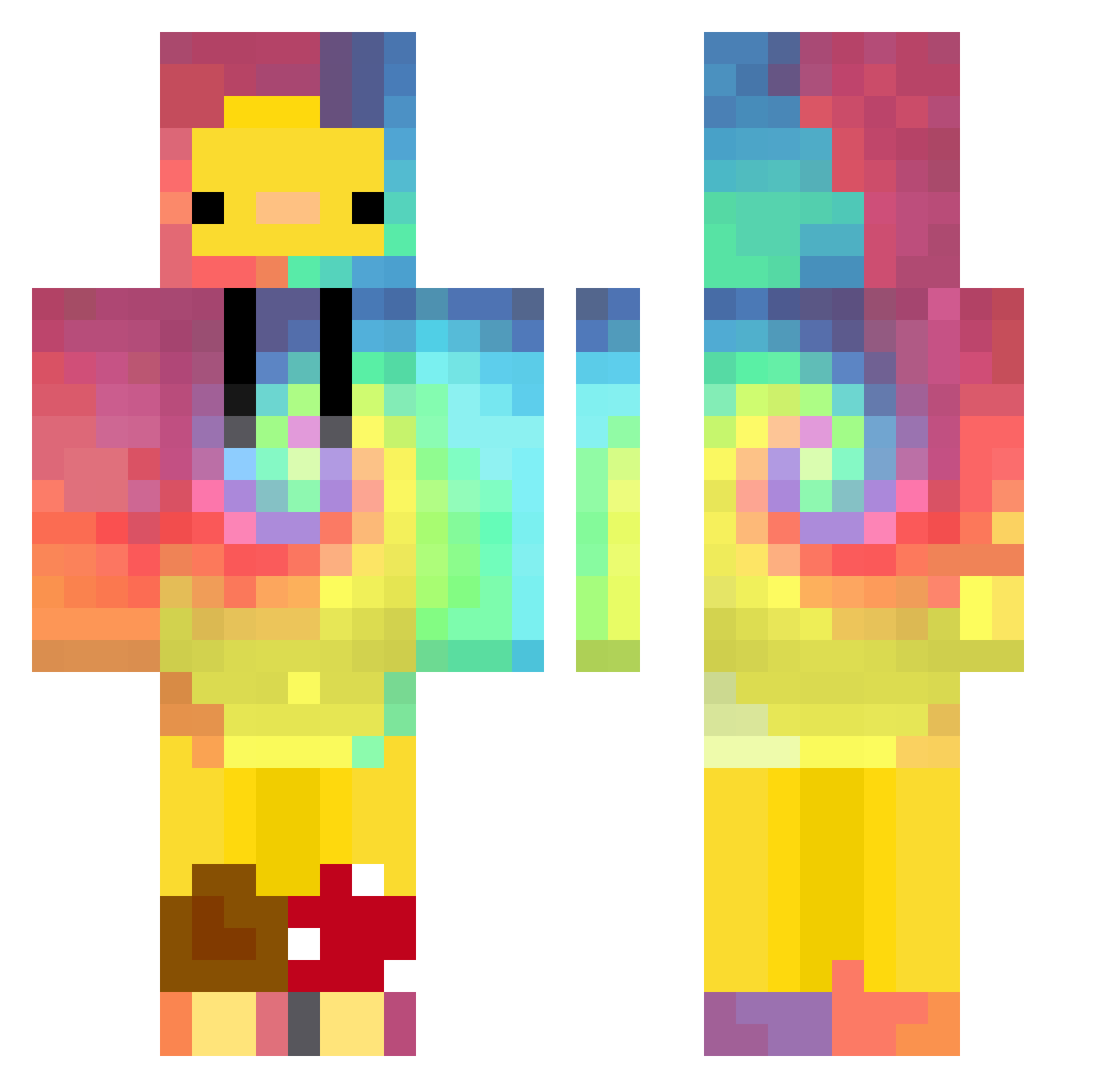 Seedcakes Minecraft skin, front and back view