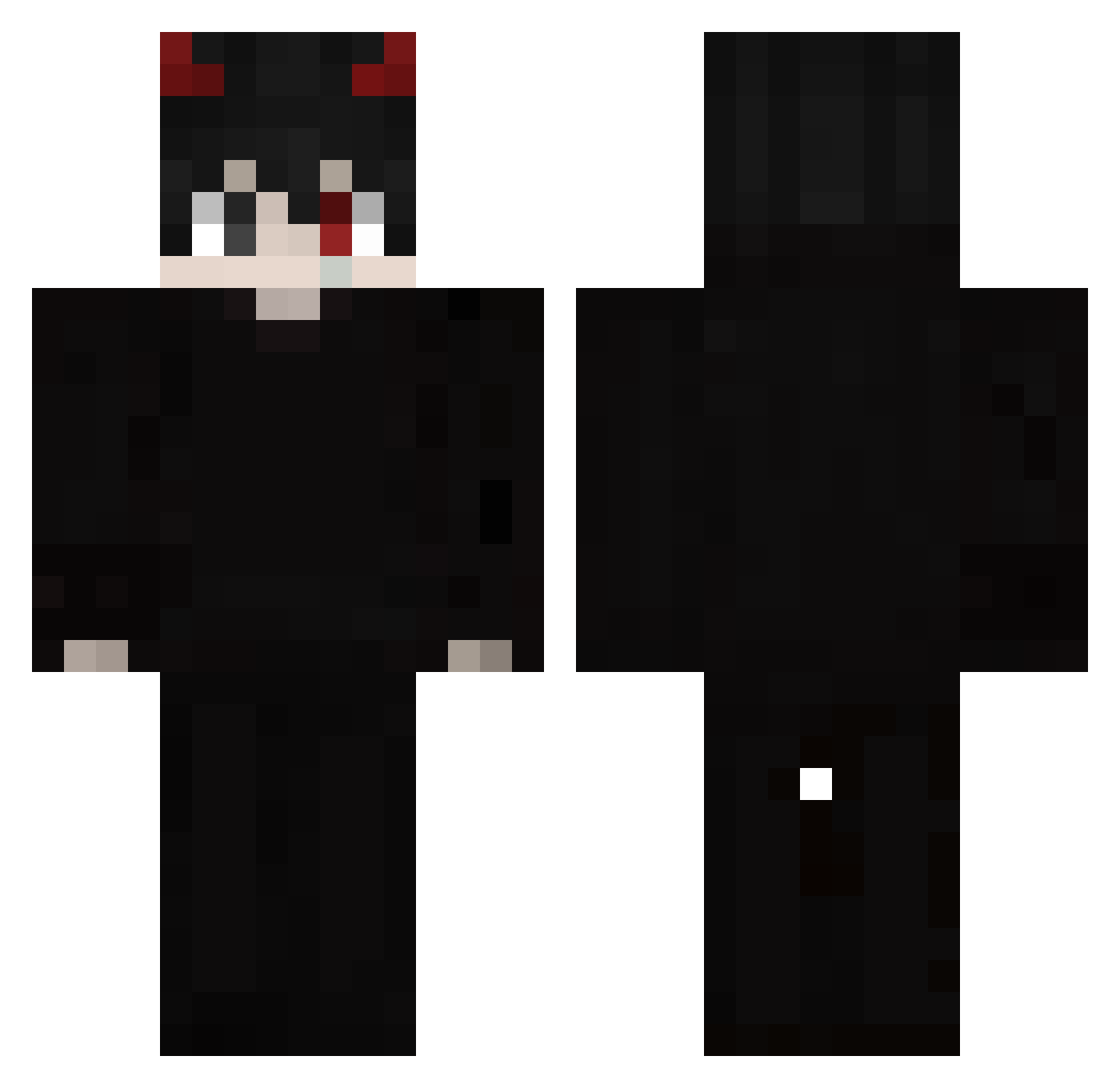 YradNegel Minecraft skin, front and back view