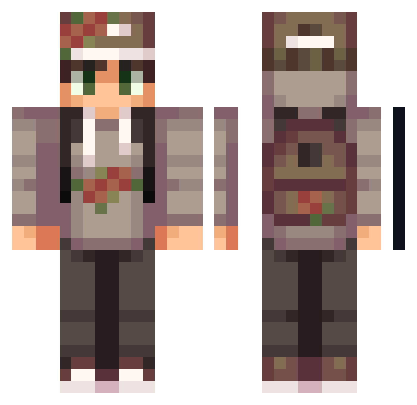 ThaDanster Minecraft skin, front and back view