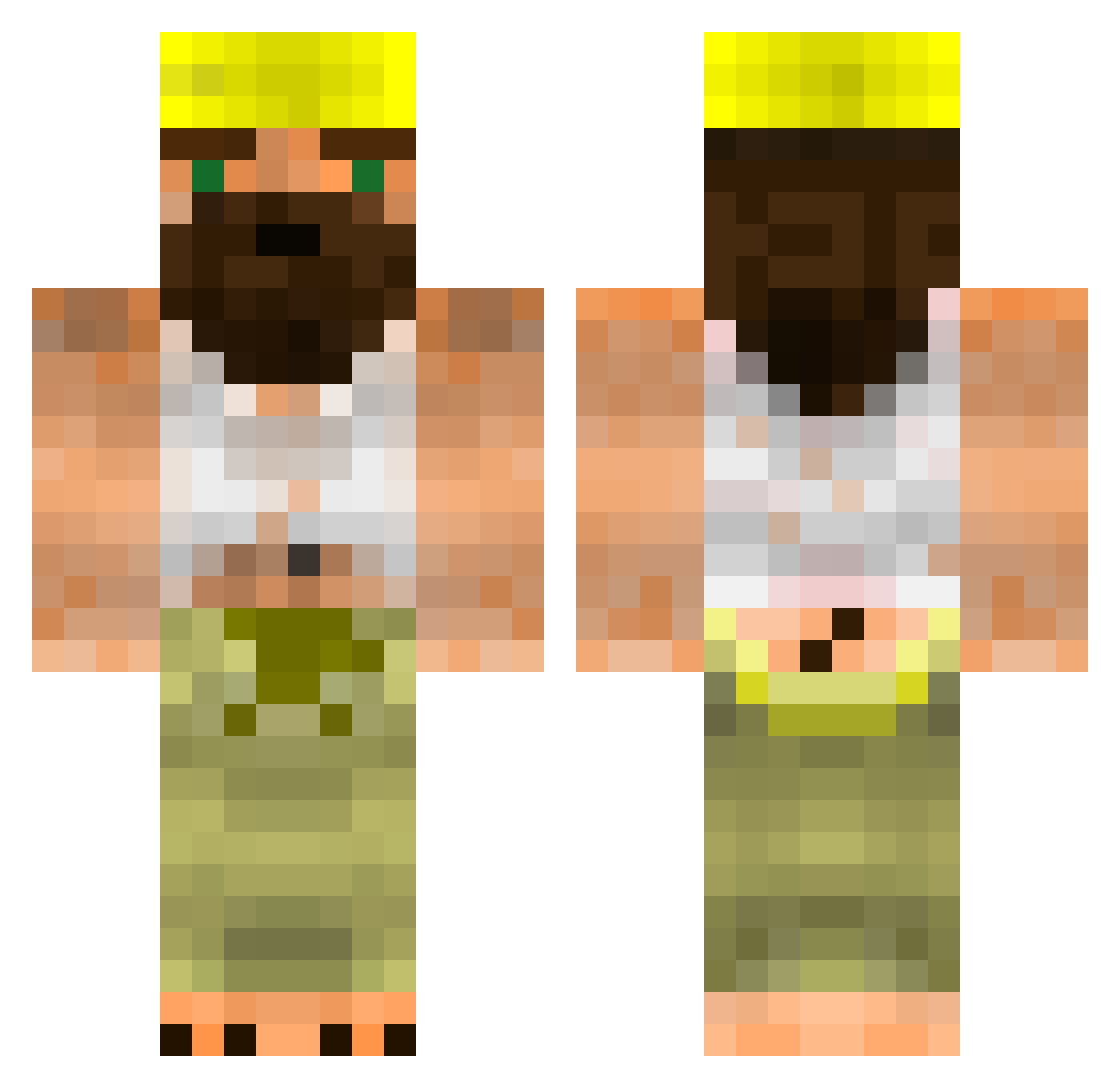 hobo1955 Minecraft skin, front and back view