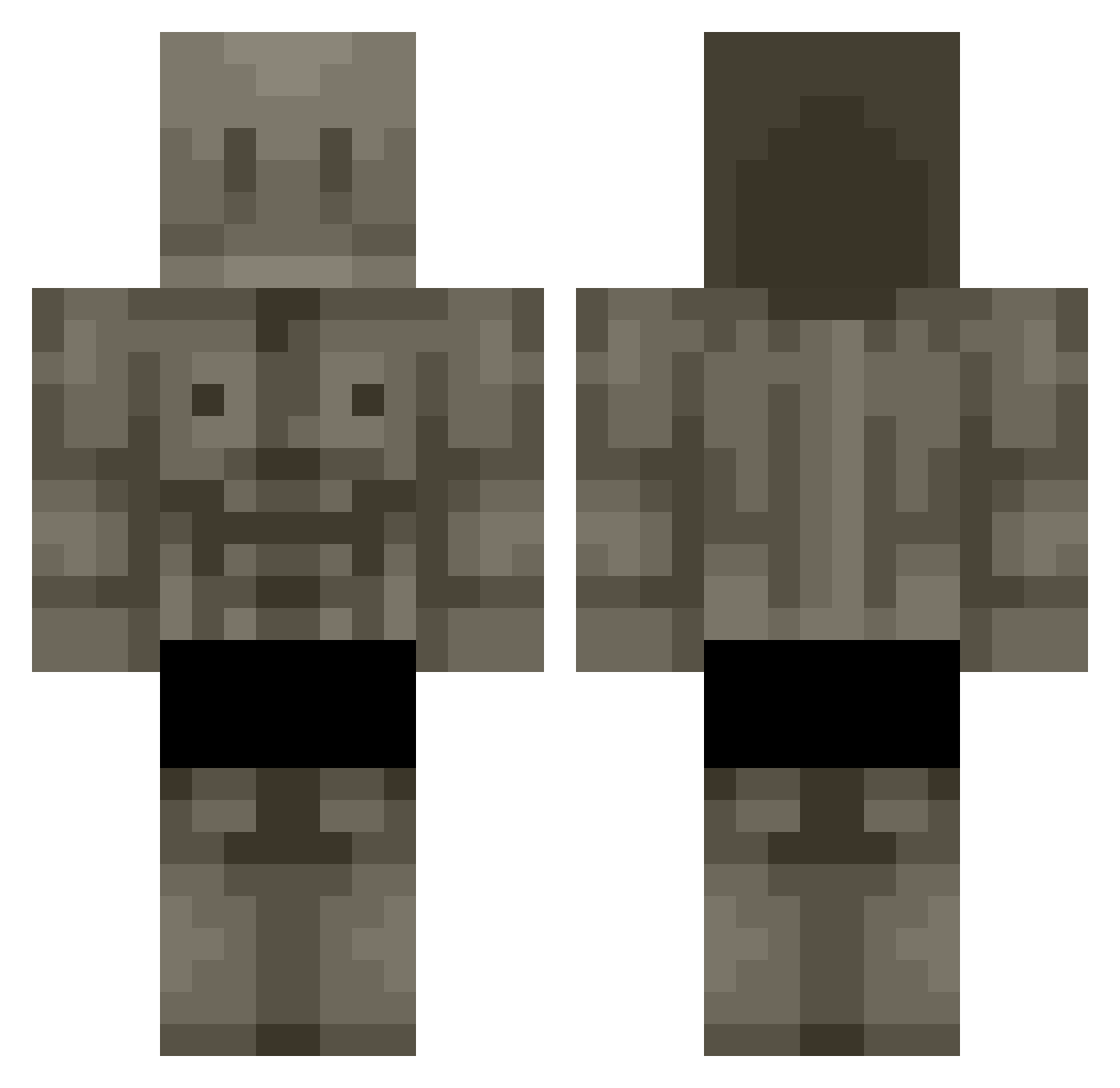 xGelatox Minecraft skin, front and back view