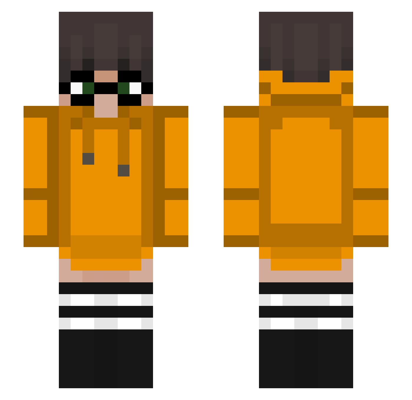 DurrrNachoYT Minecraft skin, front and back view