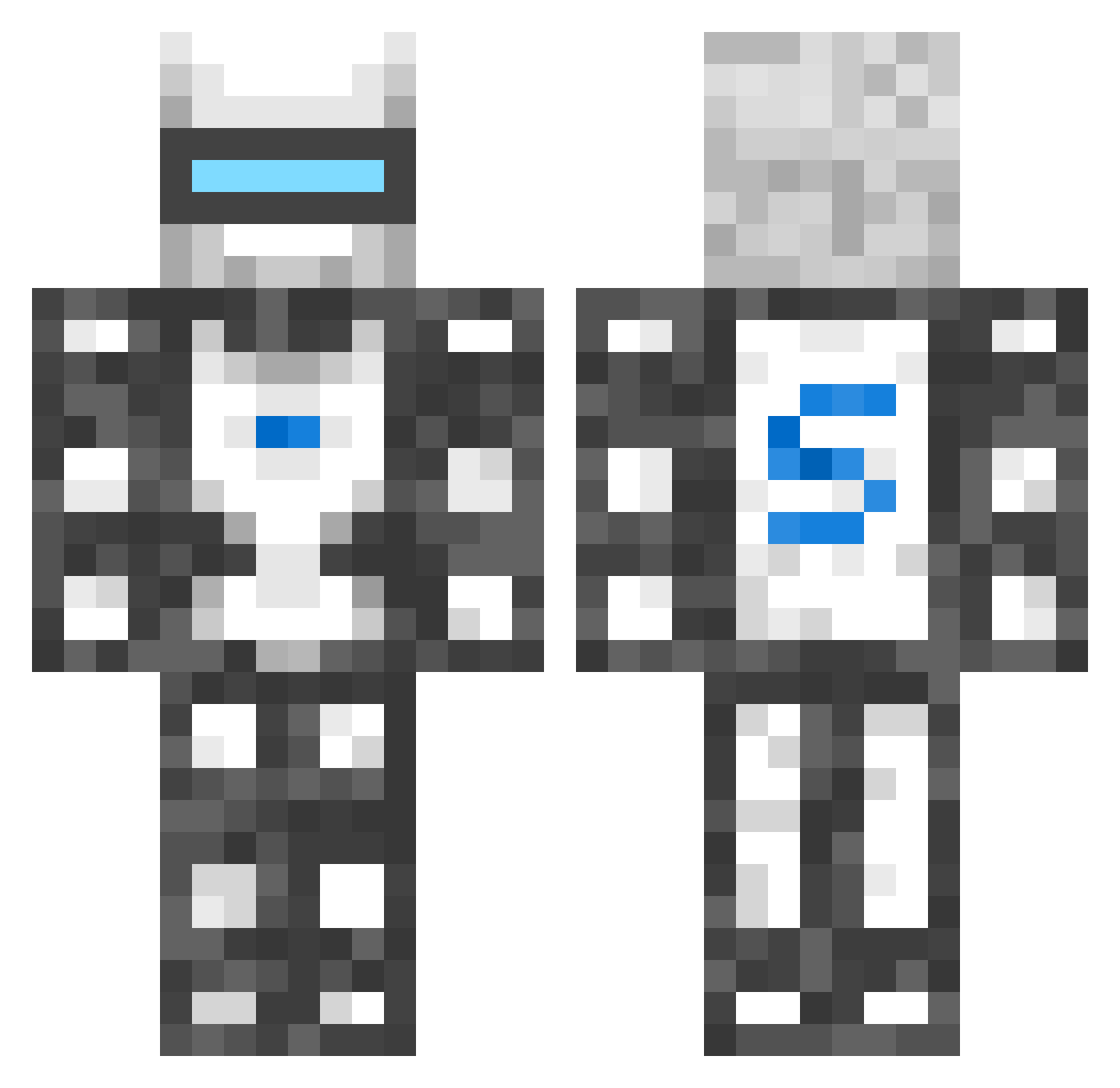 Seeable Minecraft skin, front and back view