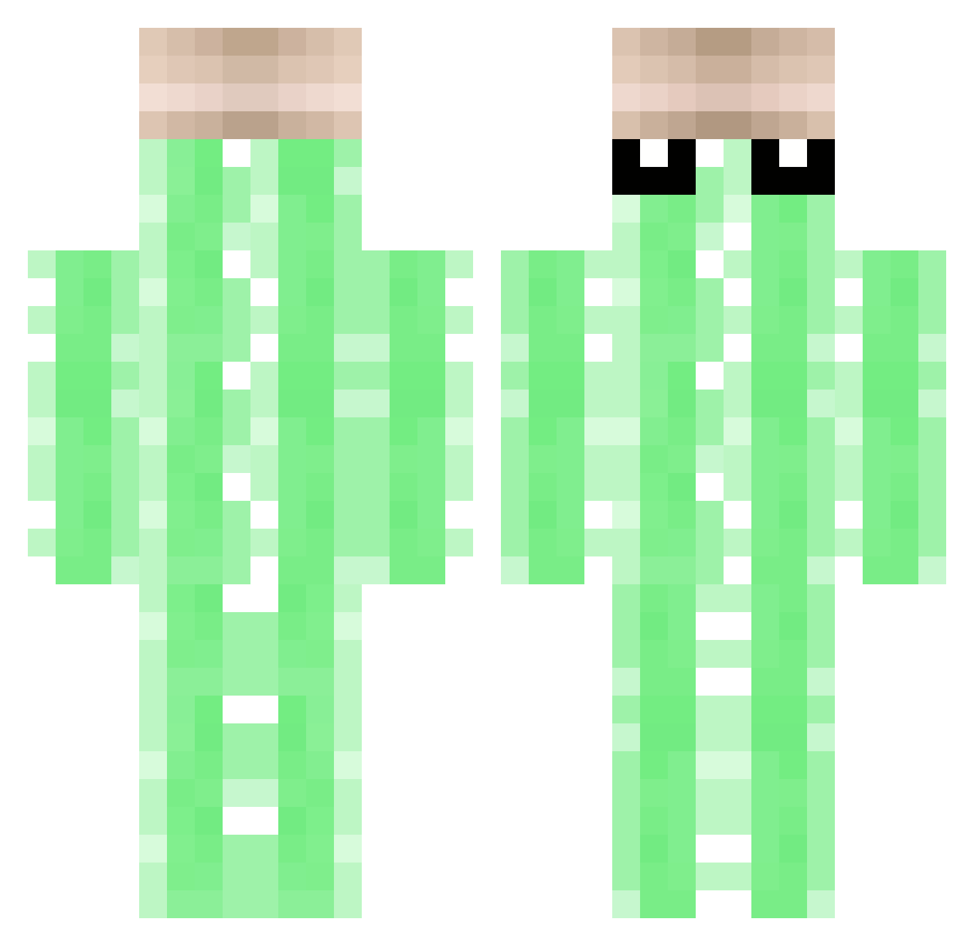 Sheddoo Minecraft skin, front and back view