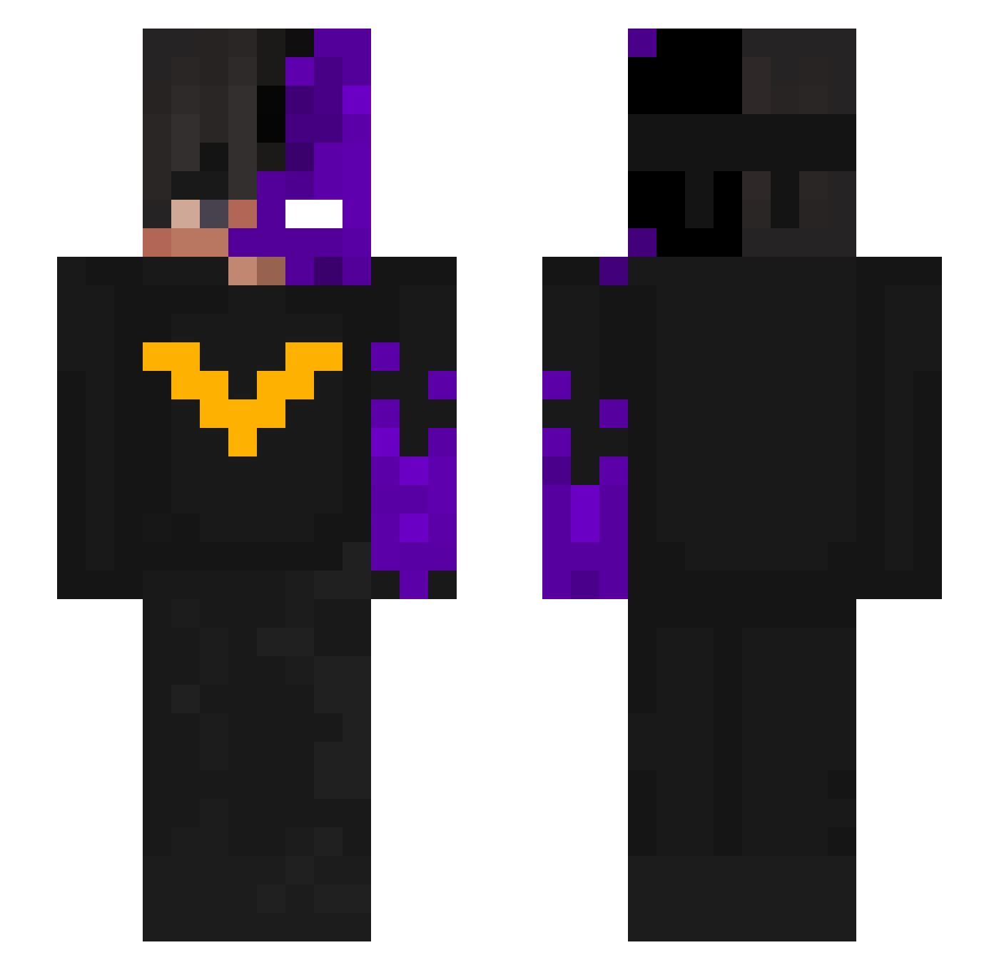 4kVelocity Minecraft skin, front and back view