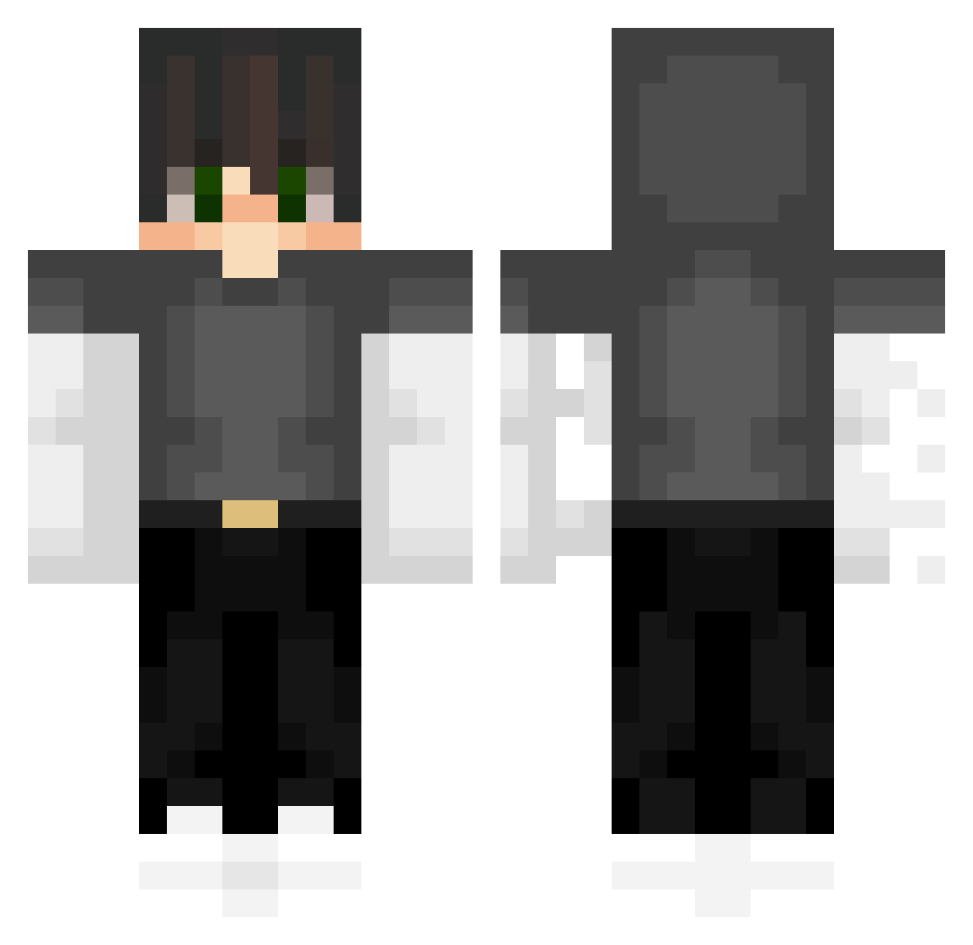 Yenear Minecraft skin, front and back view