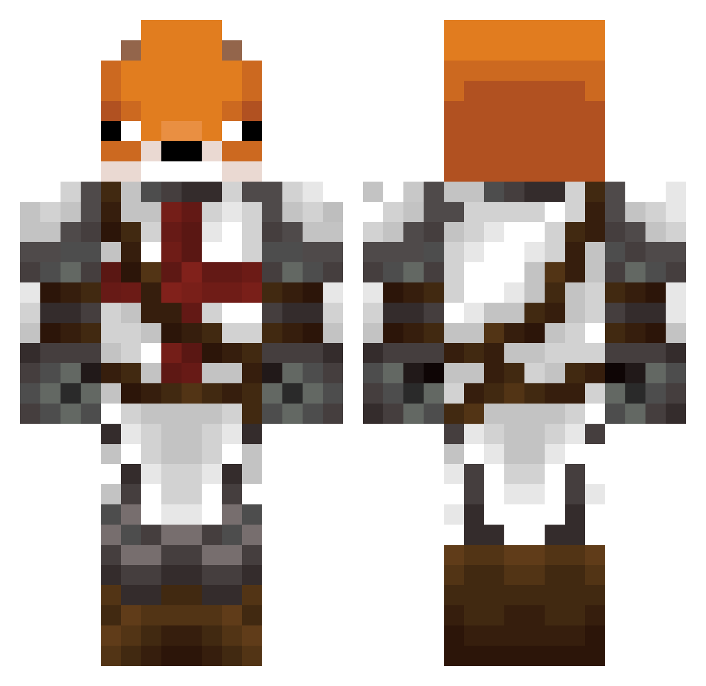 Ruabzik Minecraft skin, front and back view