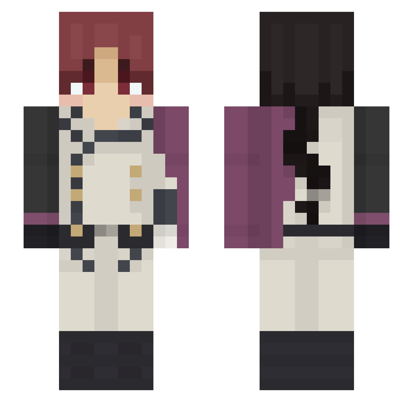 VladMolly Minecraft skin, front and back view