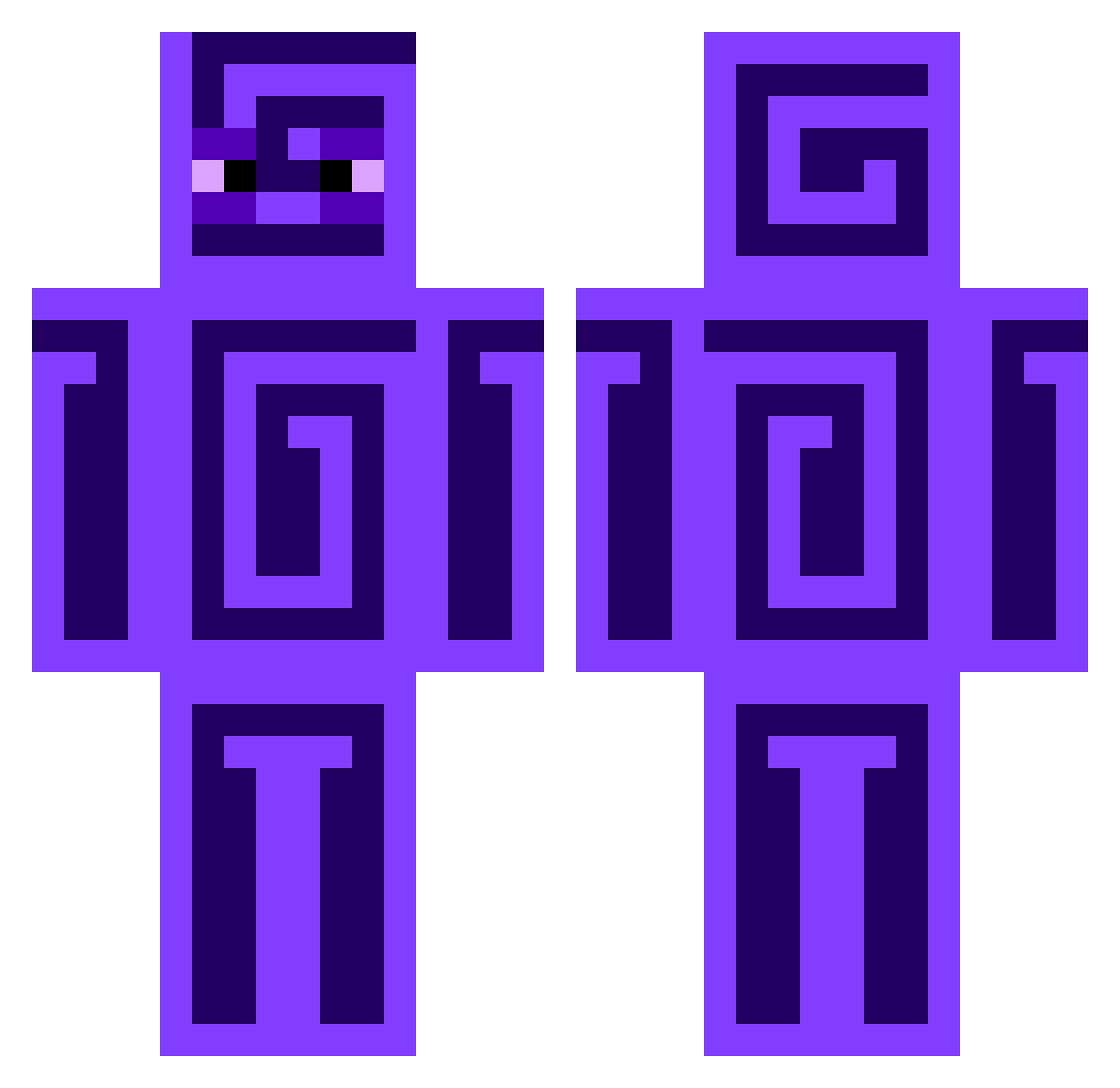 Jurowska Minecraft skin, front and back view