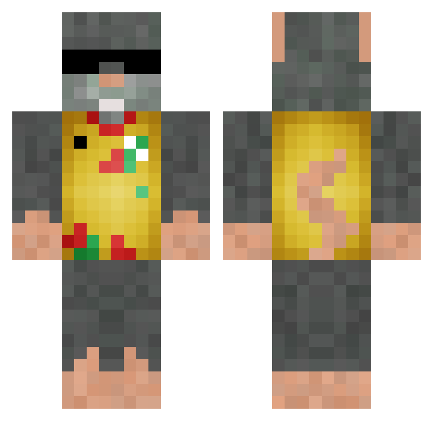 MohaMMZ Minecraft skin, front and back view