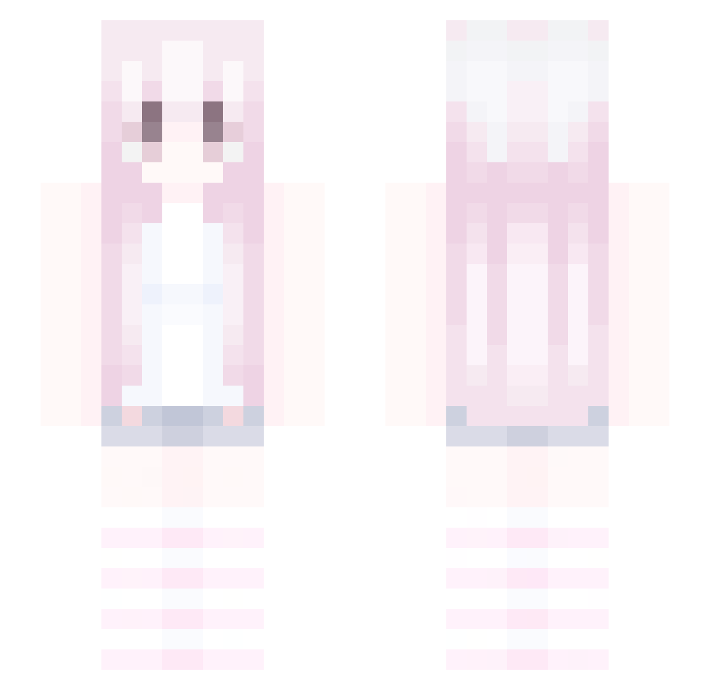 Hestia Minecraft skin, front and back view
