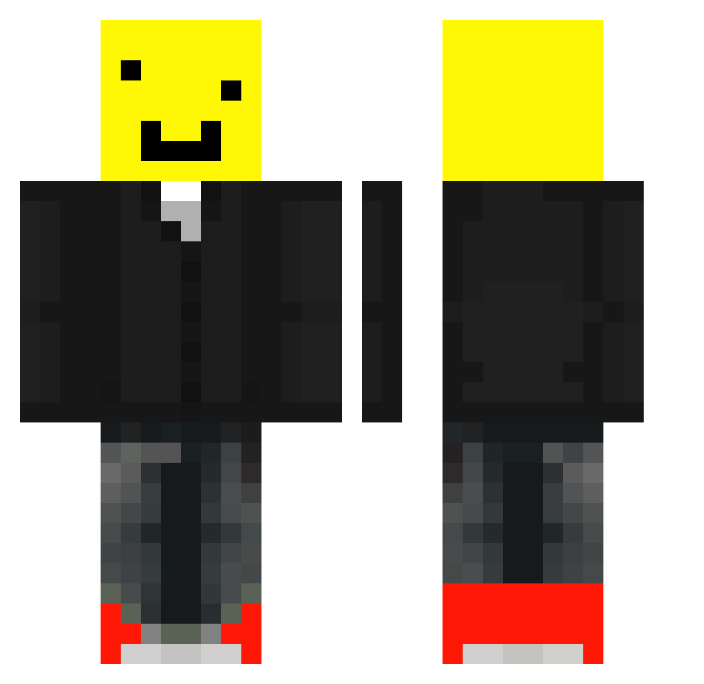 MaskedBandiit Minecraft skin, front and back view
