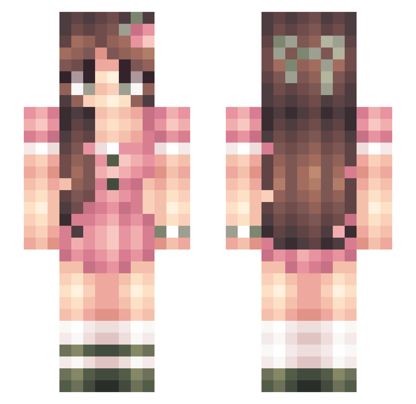 Samara02 Minecraft skin, front and back view