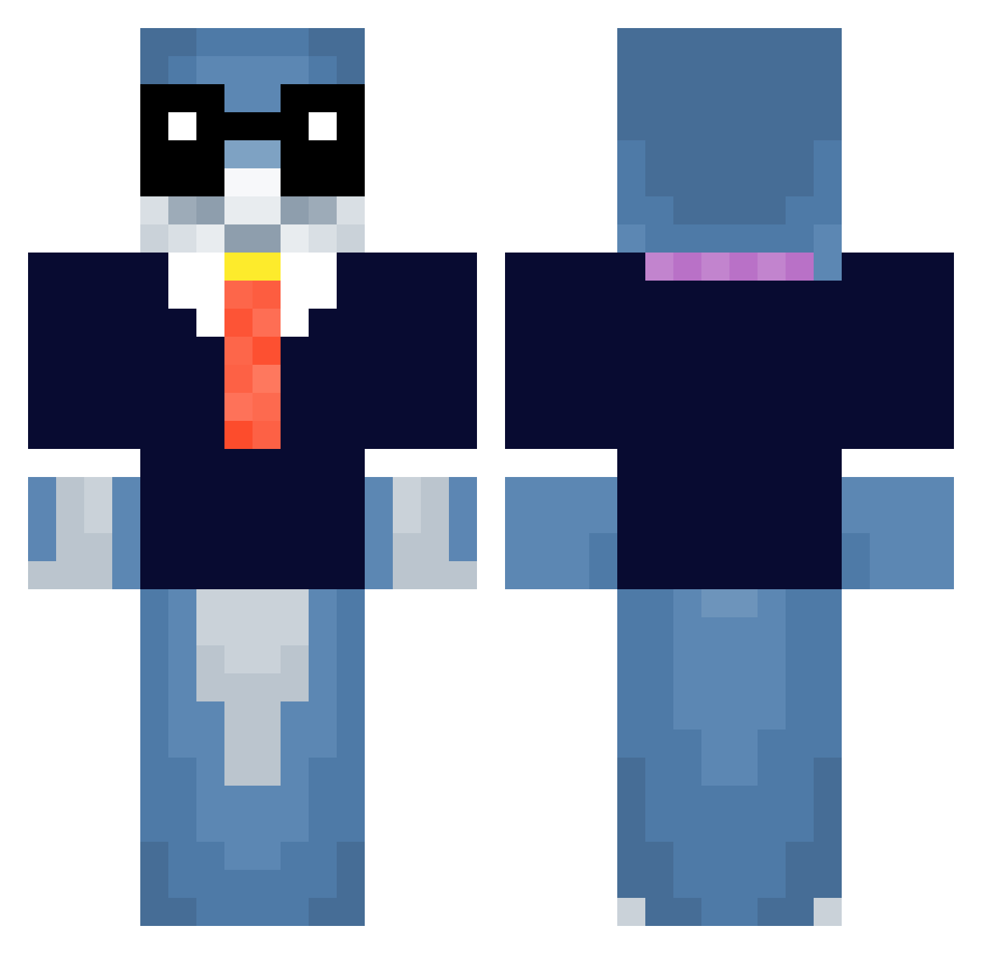 LeLoPotter Minecraft skin, front and back view