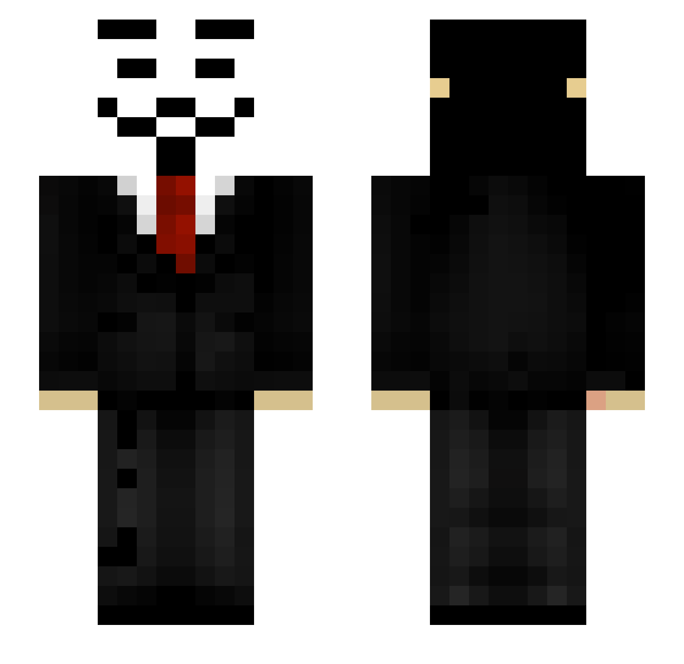 zPonzi Minecraft skin, front and back view