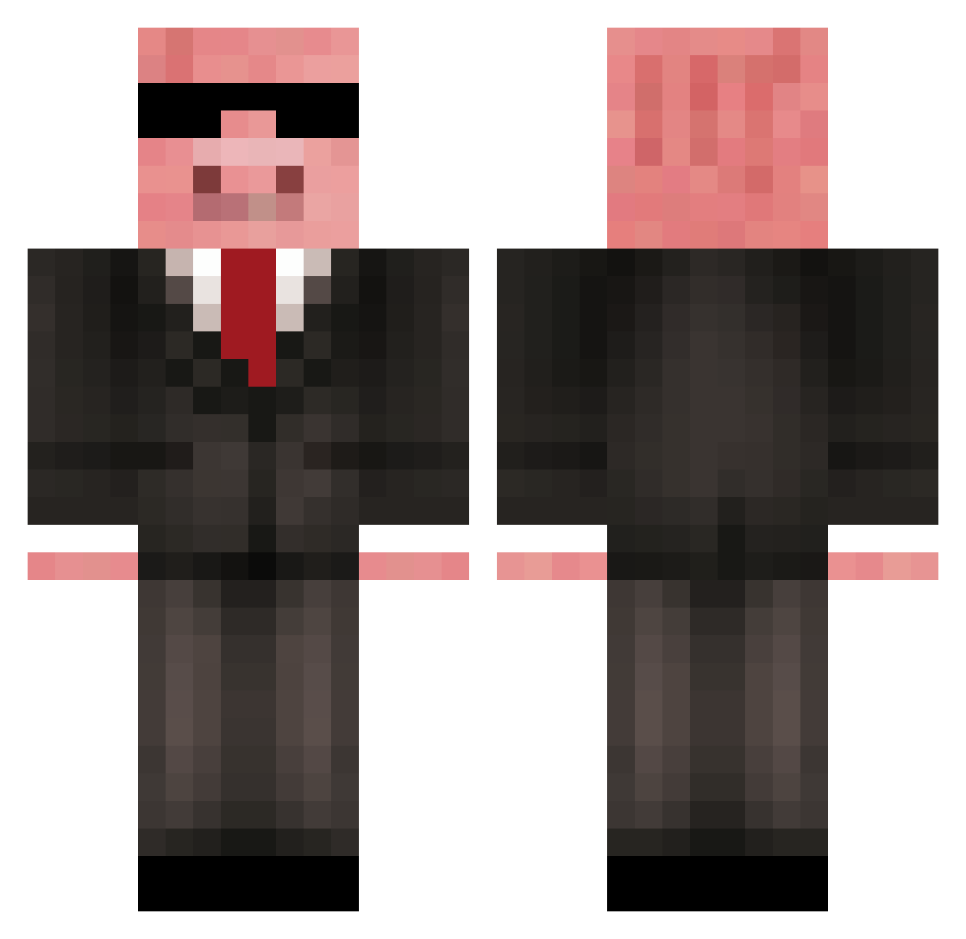 Saulon788 Minecraft skin, front and back view