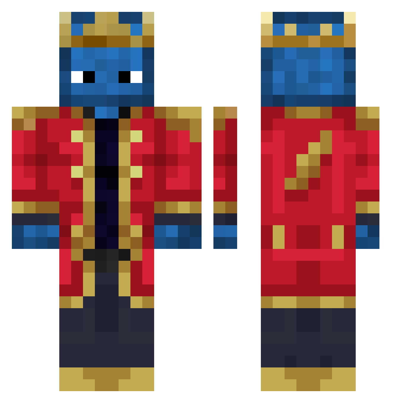Teusz_2010 Minecraft skin, front and back view