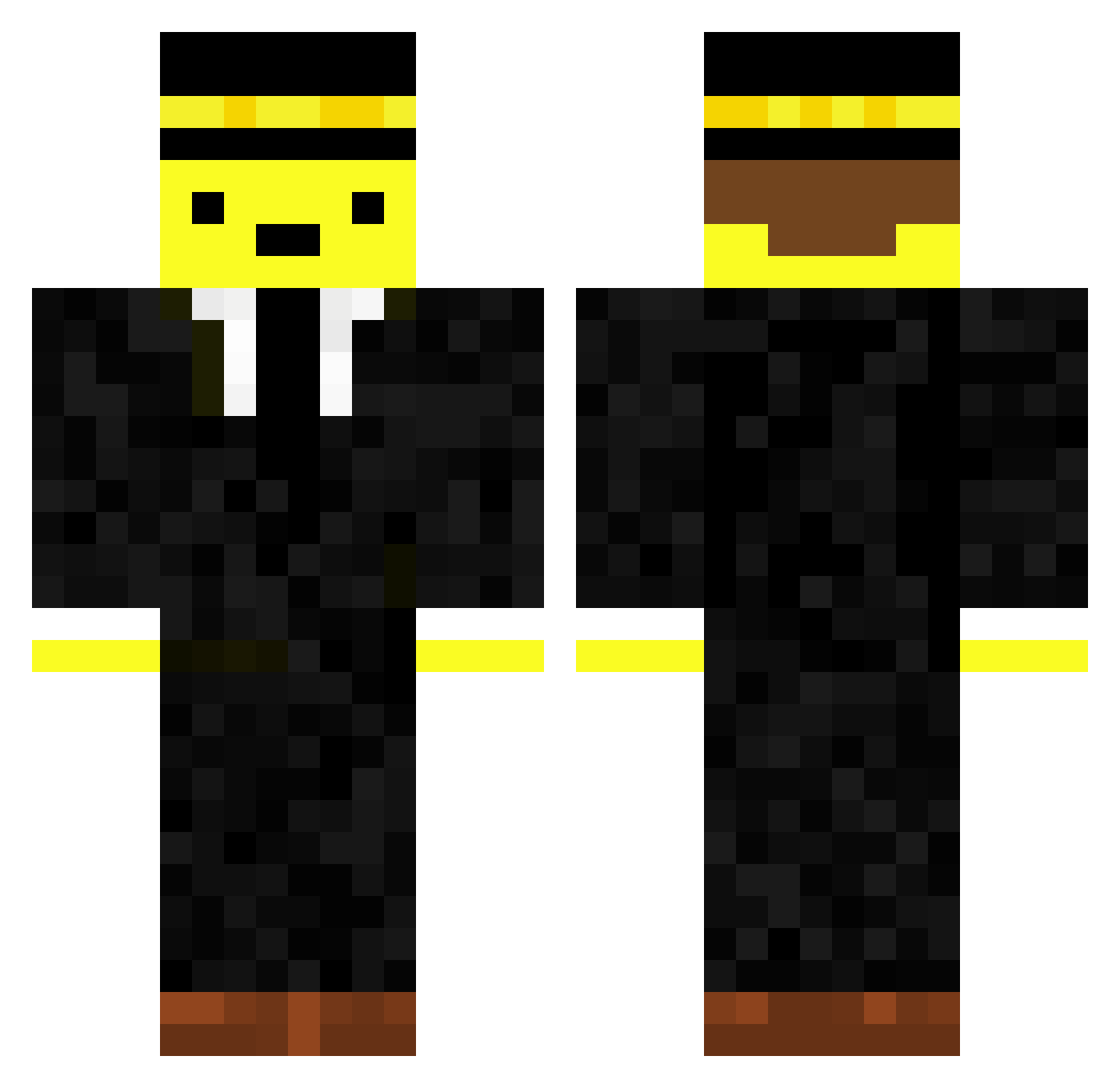 Bateman_DK Minecraft skin, front and back view