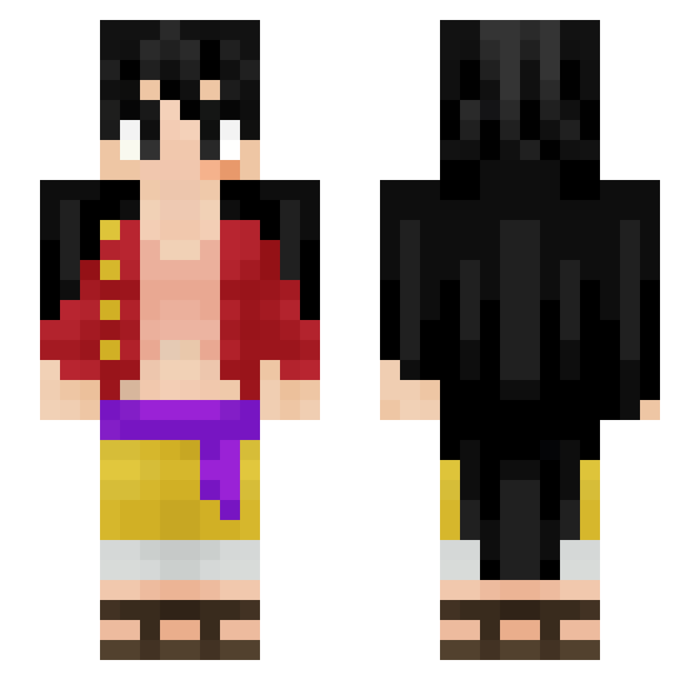 ShinoHD Minecraft skin, front and back view