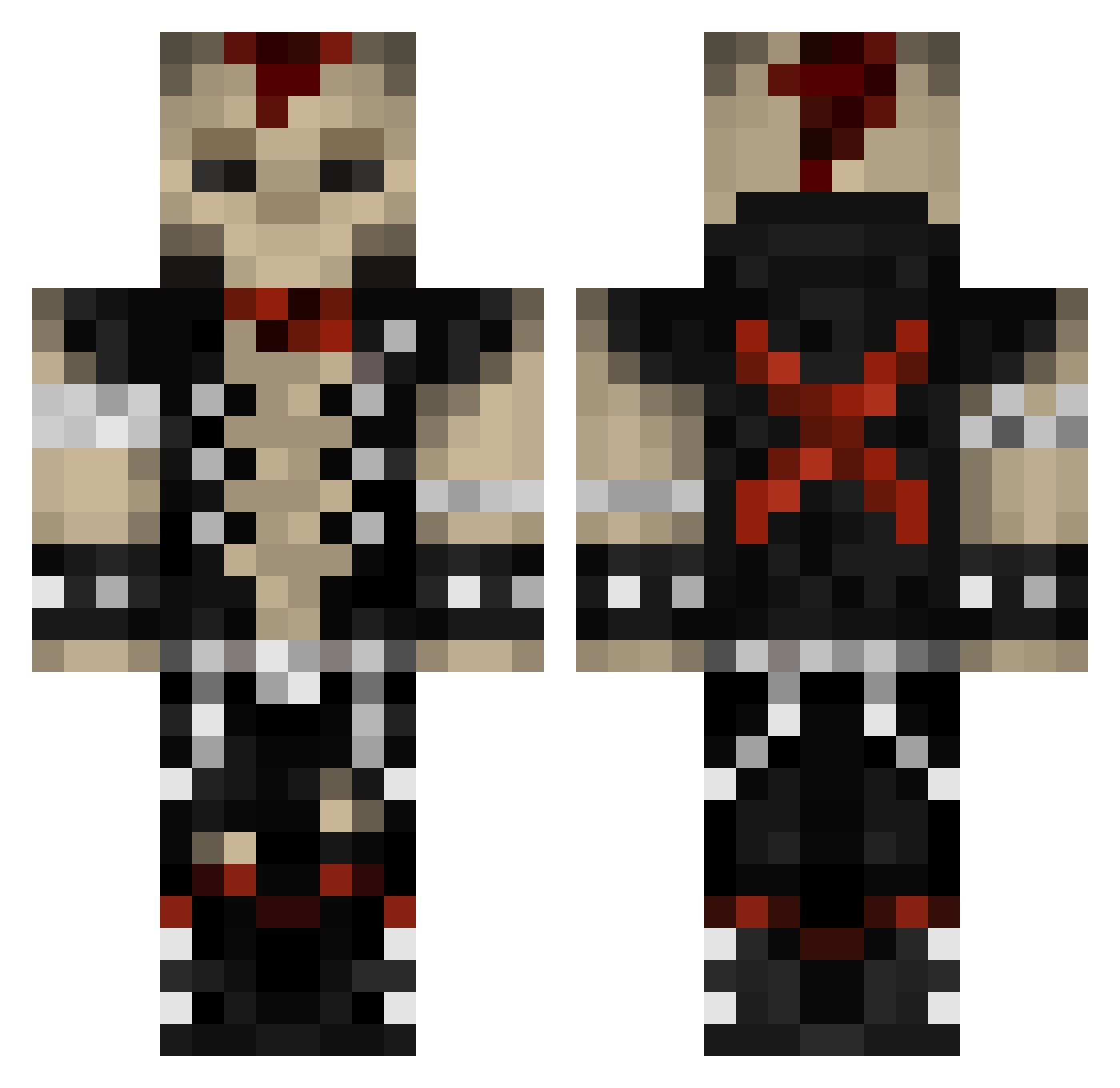 Em0rion Minecraft skin, front and back view