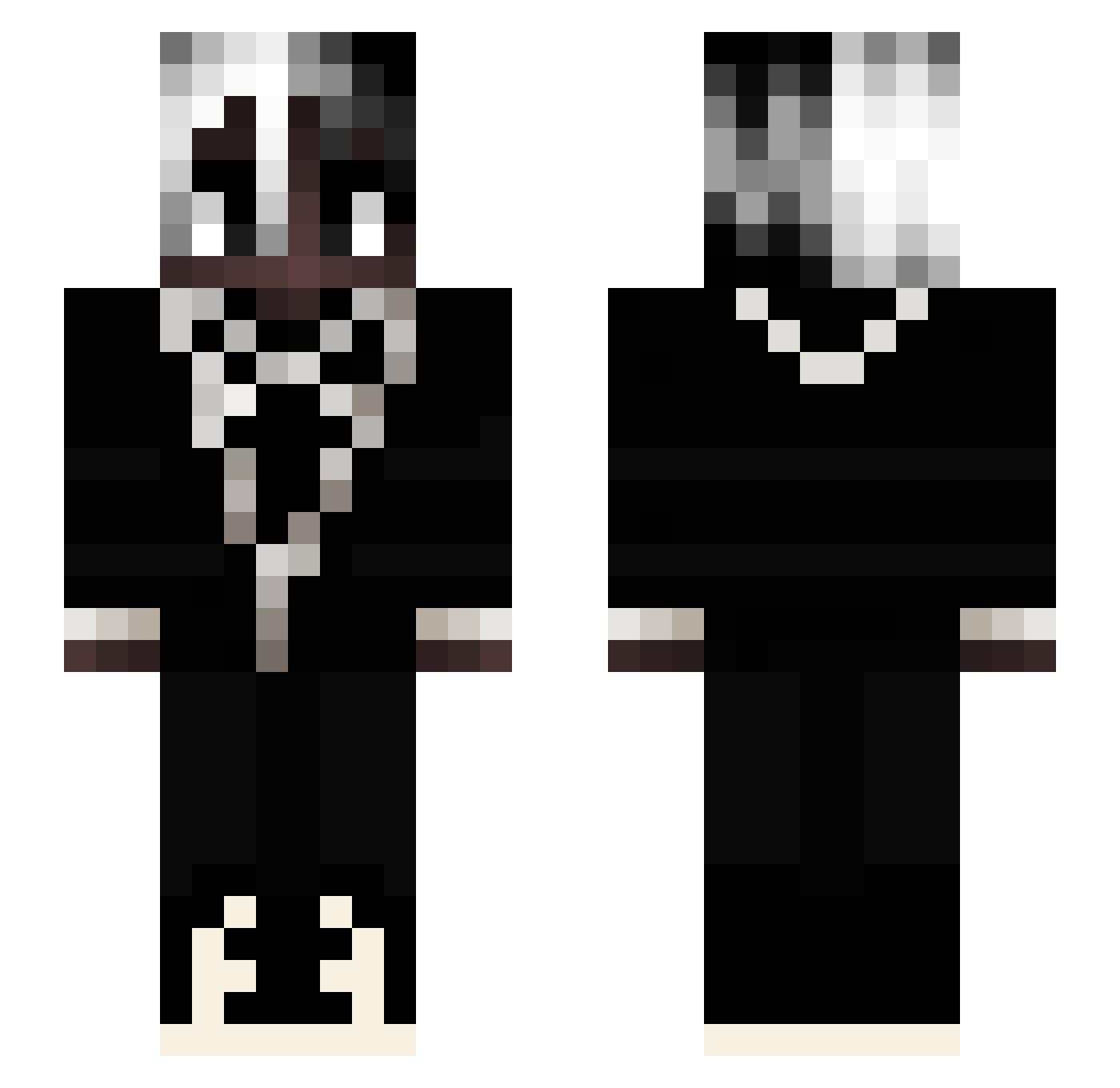 Yung_Yanno Minecraft skin, front and back view