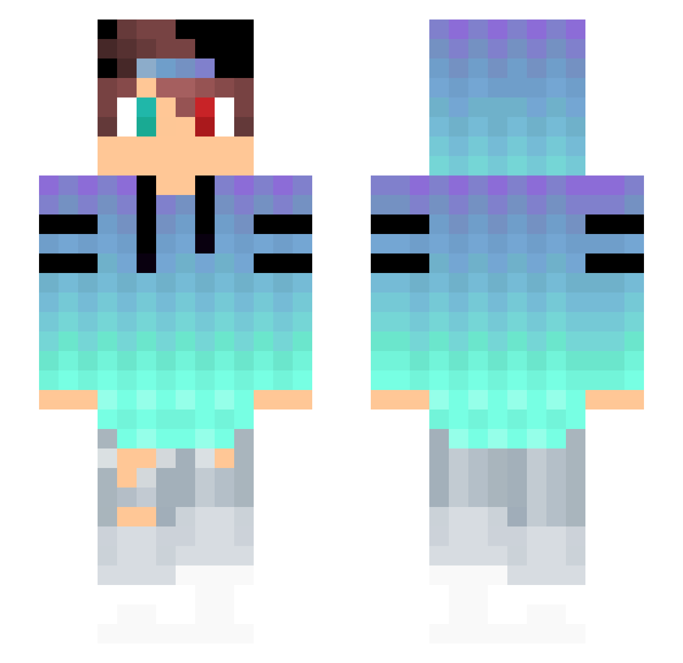 Werfi Minecraft skin, front and back view