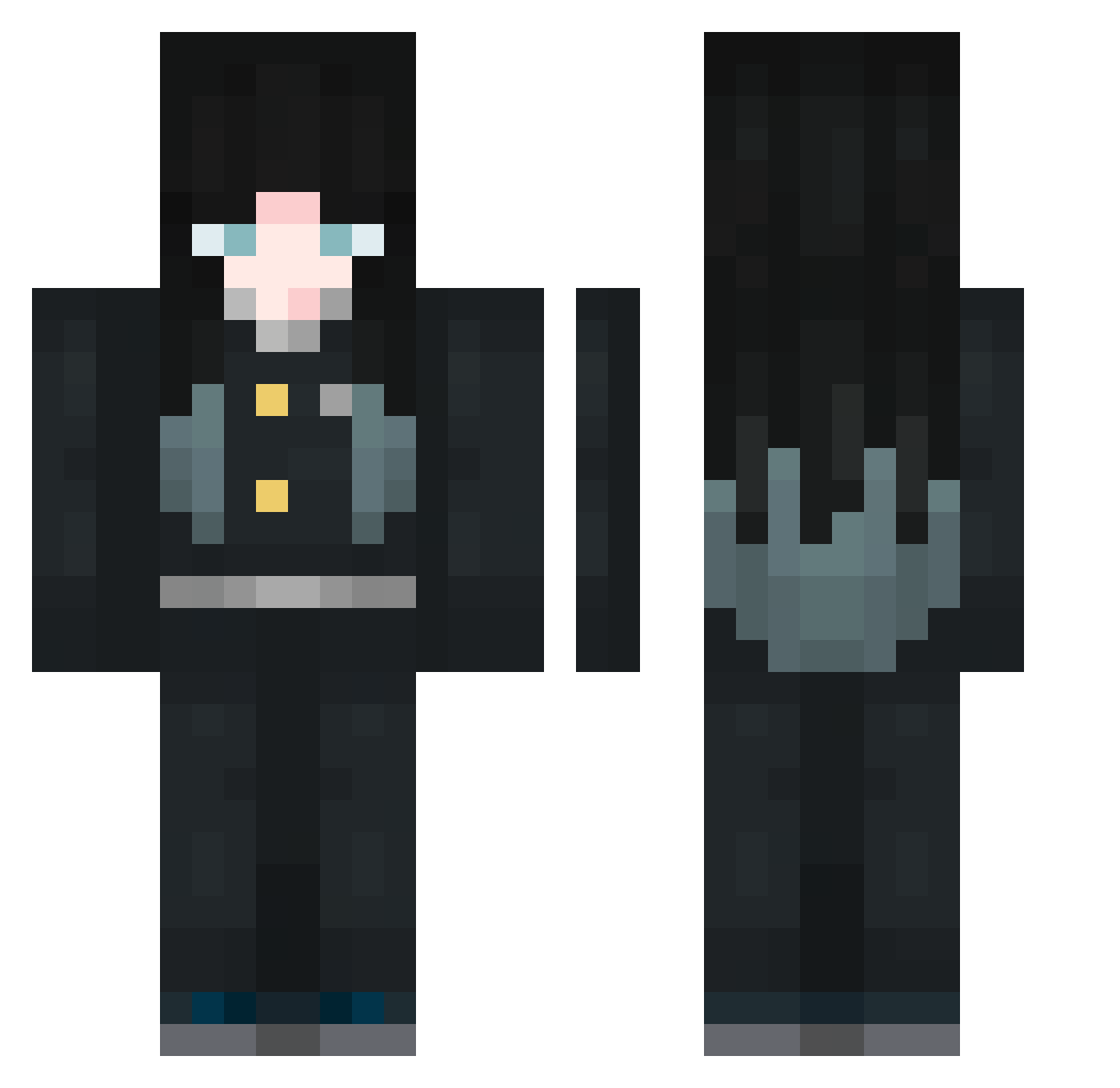 SN92709 Minecraft skin, front and back view