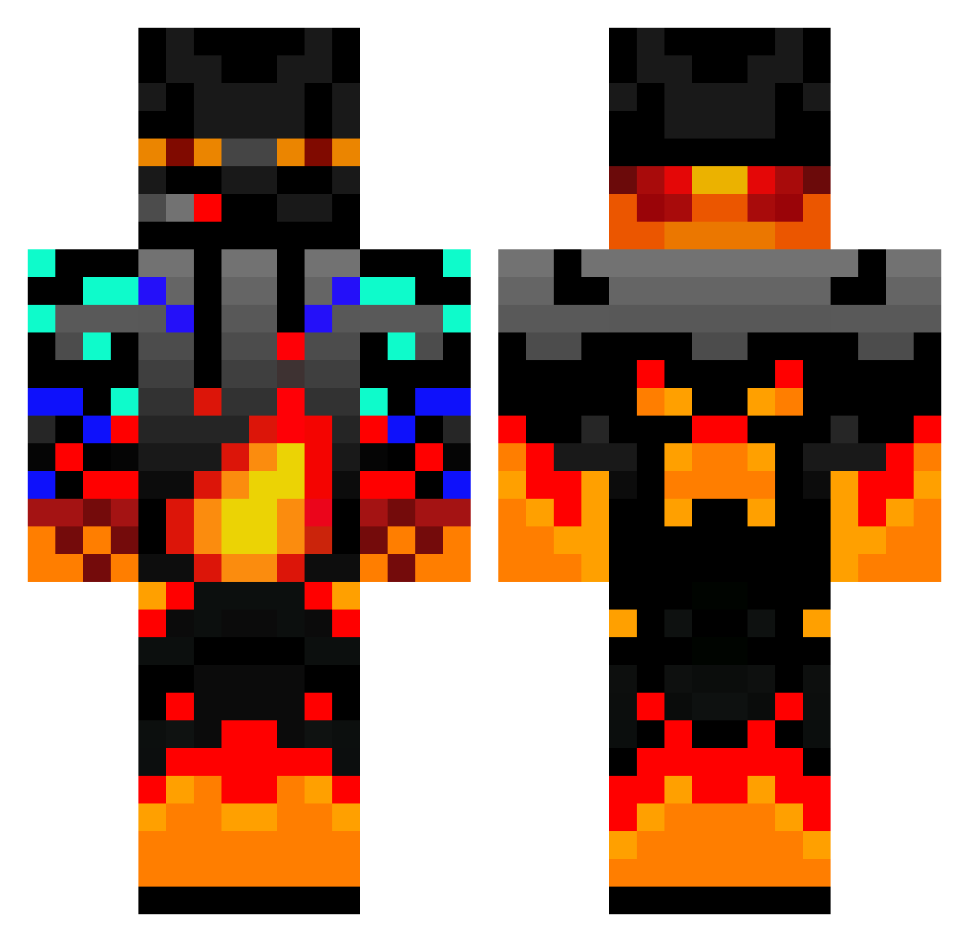 Tivster Minecraft skin, front and back view