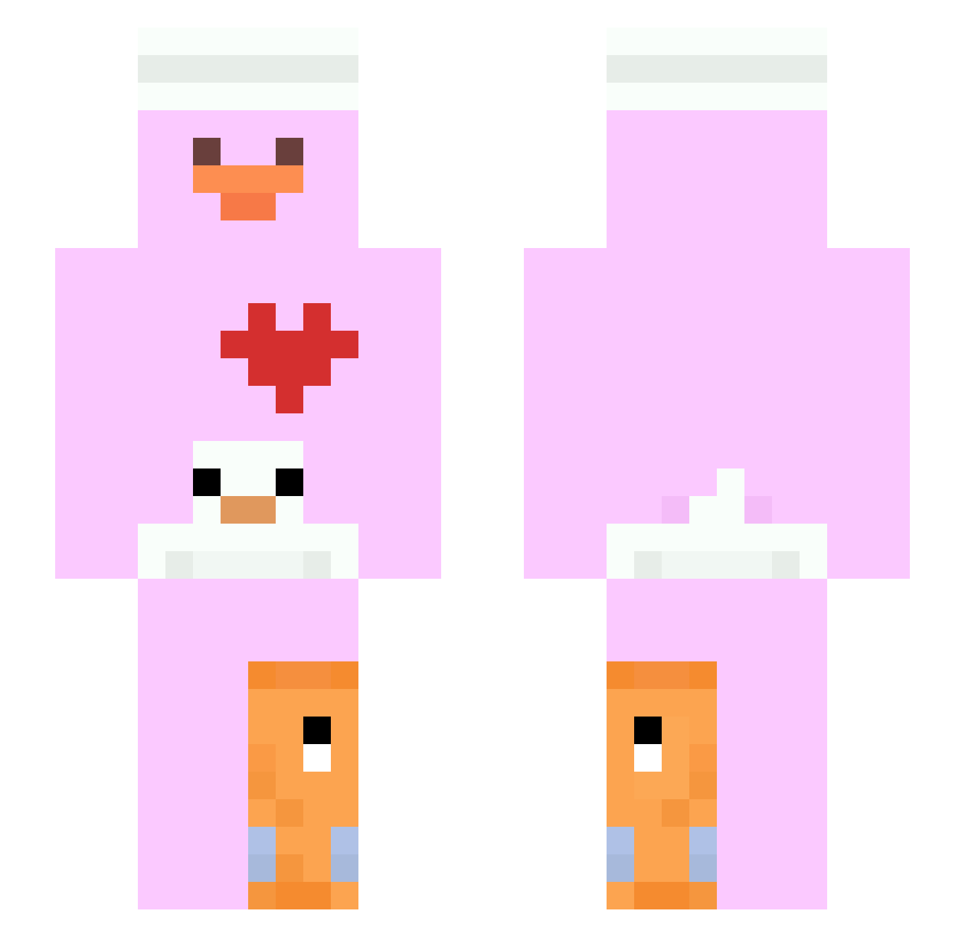 yaoLOSTATSEA Minecraft skin, front and back view