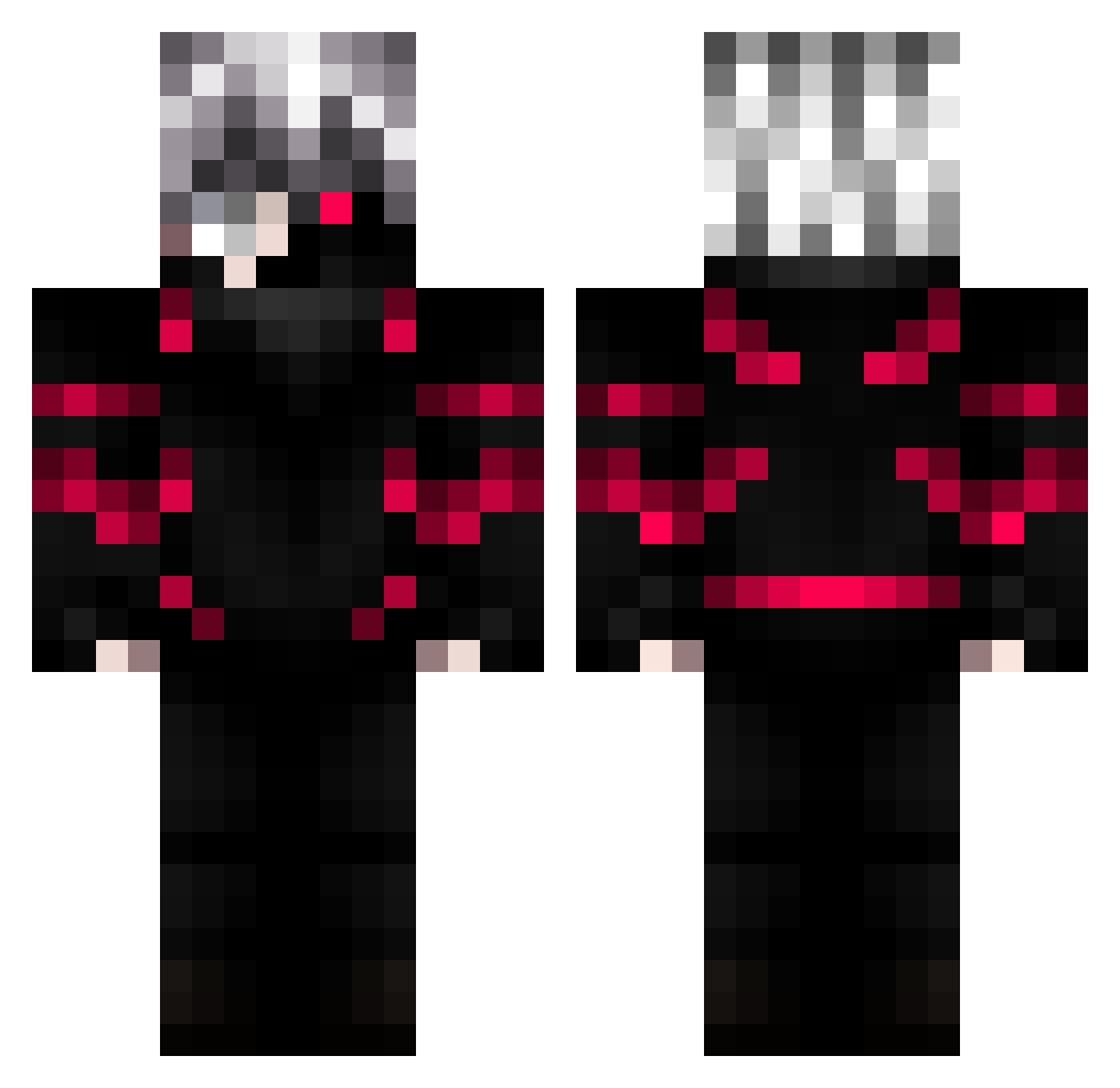 Torchlight61 Minecraft skin, front and back view